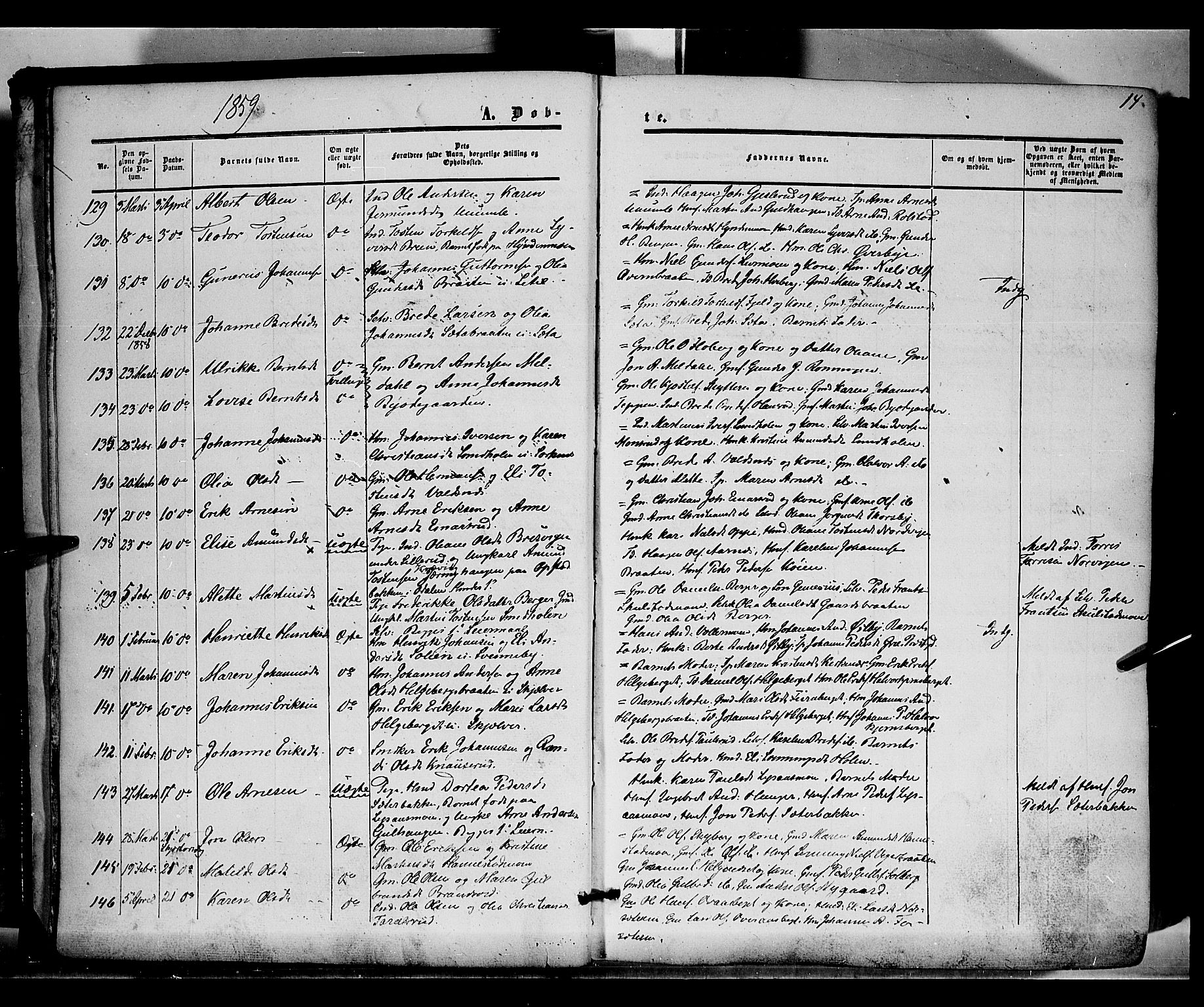 Grue prestekontor, SAH/PREST-036/H/Ha/Haa/L0009: Parish register (official) no. 9, 1859-1863, p. 14