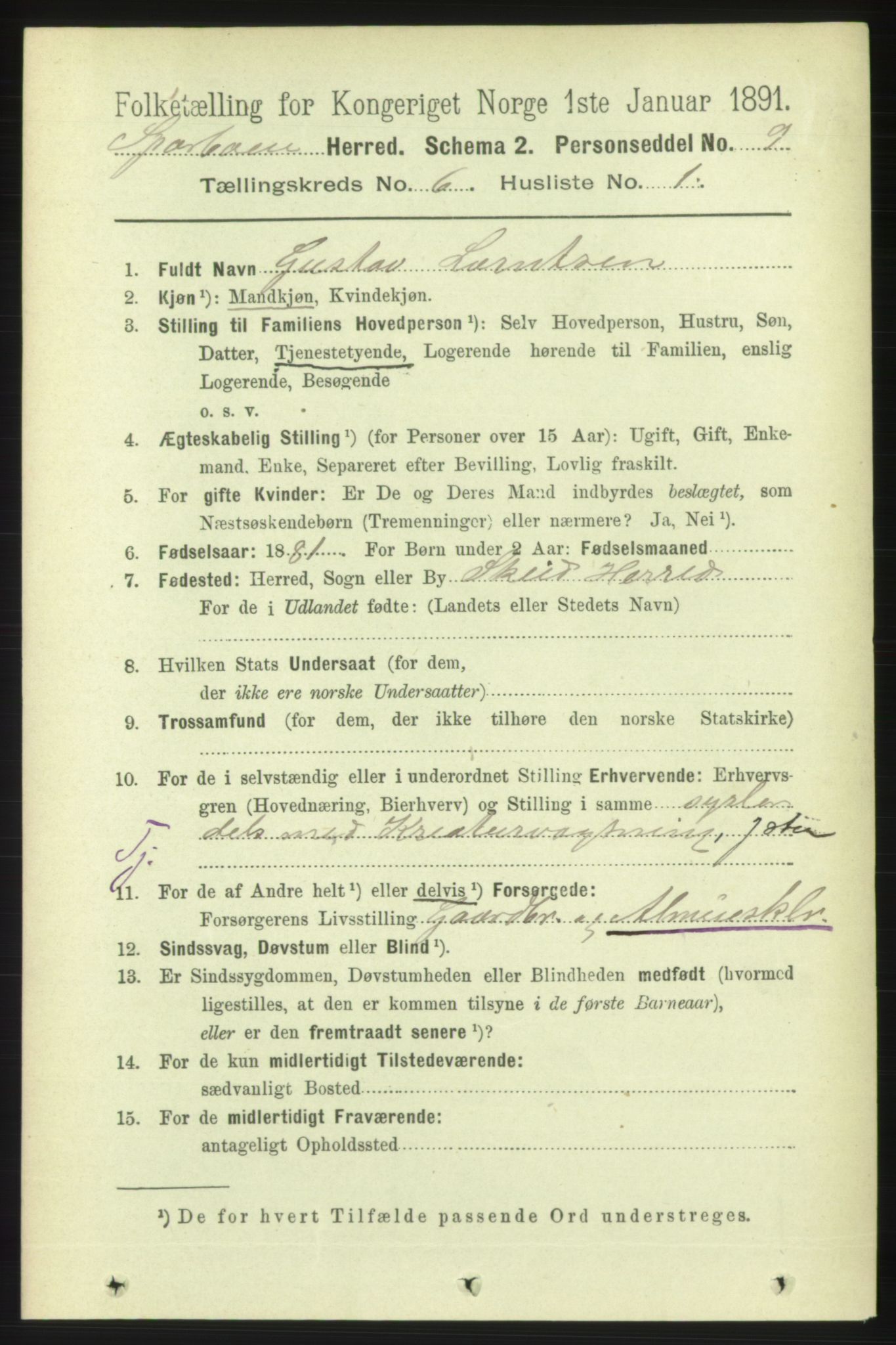 RA, 1891 census for 1731 Sparbu, 1891, p. 2160