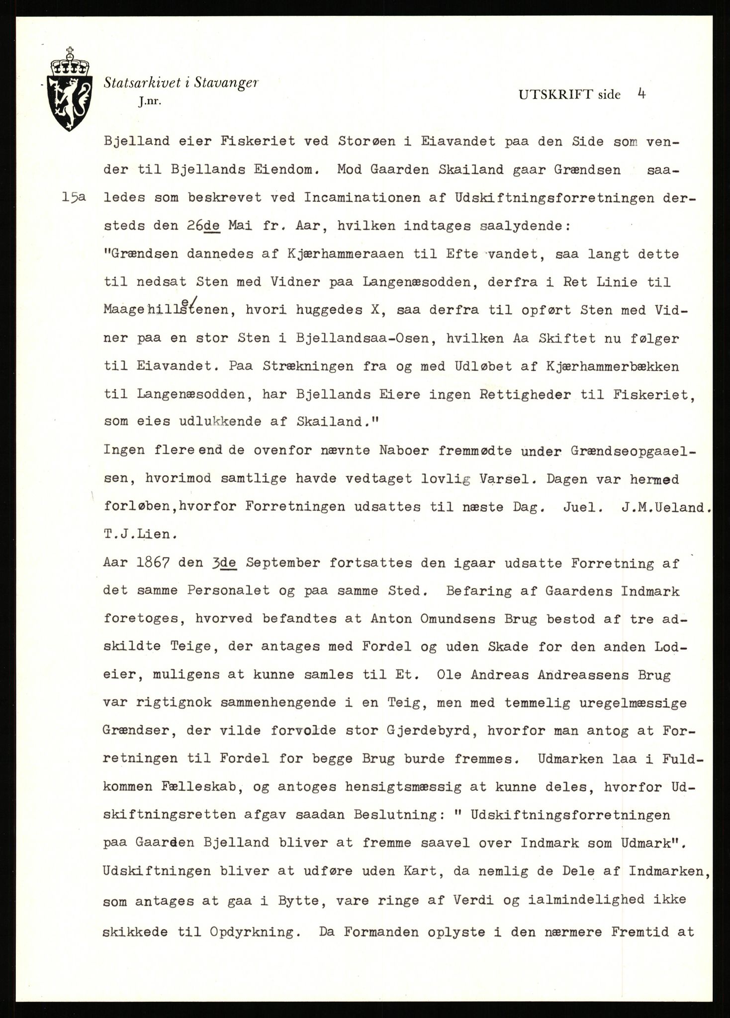 Statsarkivet i Stavanger, AV/SAST-A-101971/03/Y/Yj/L0008: Avskrifter sortert etter gårdsnavn: Birkeland indre - Bjerge, 1750-1930, p. 504