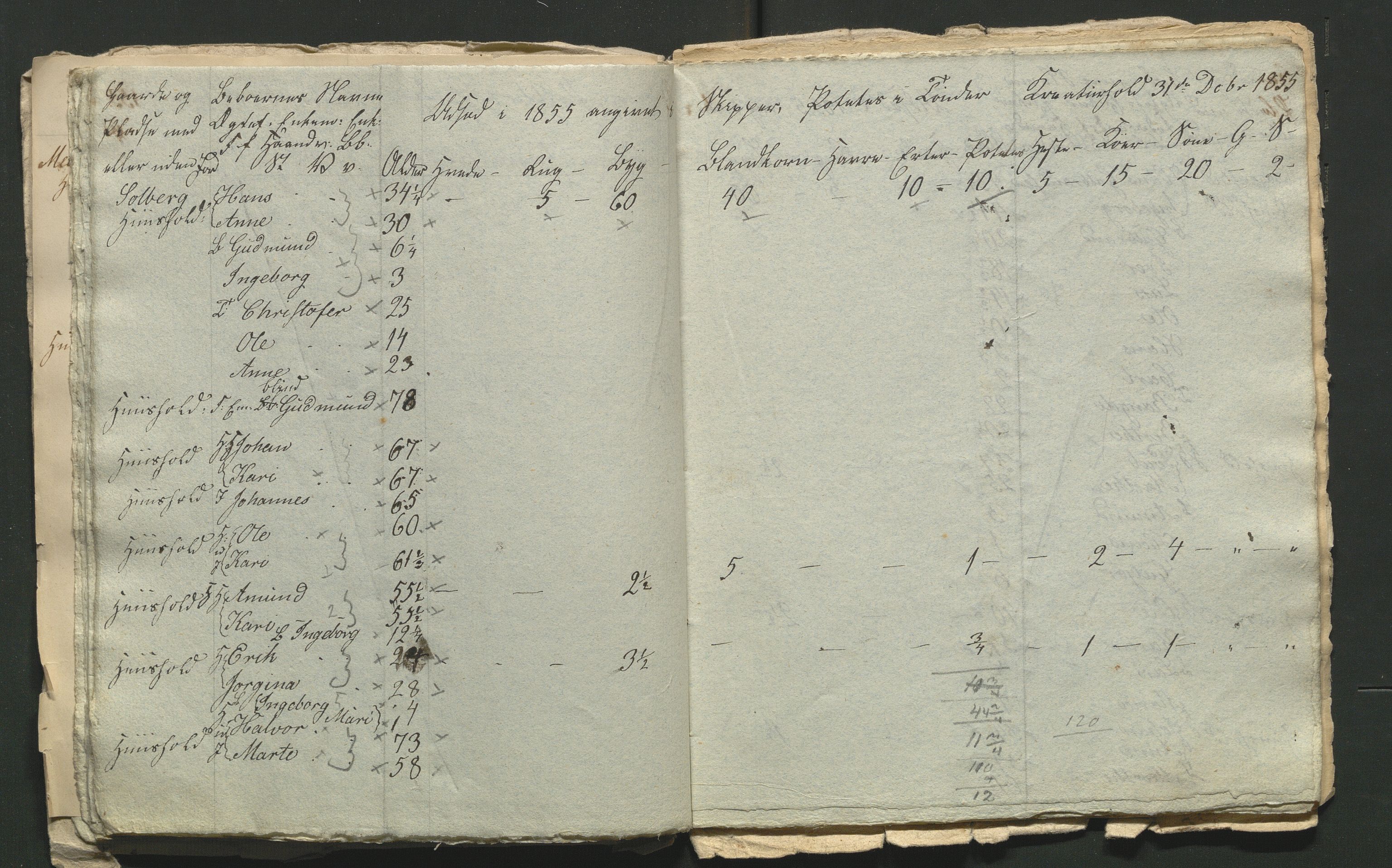 SAH, 1855 Census for Jevnaker parish, 1855, p. 61