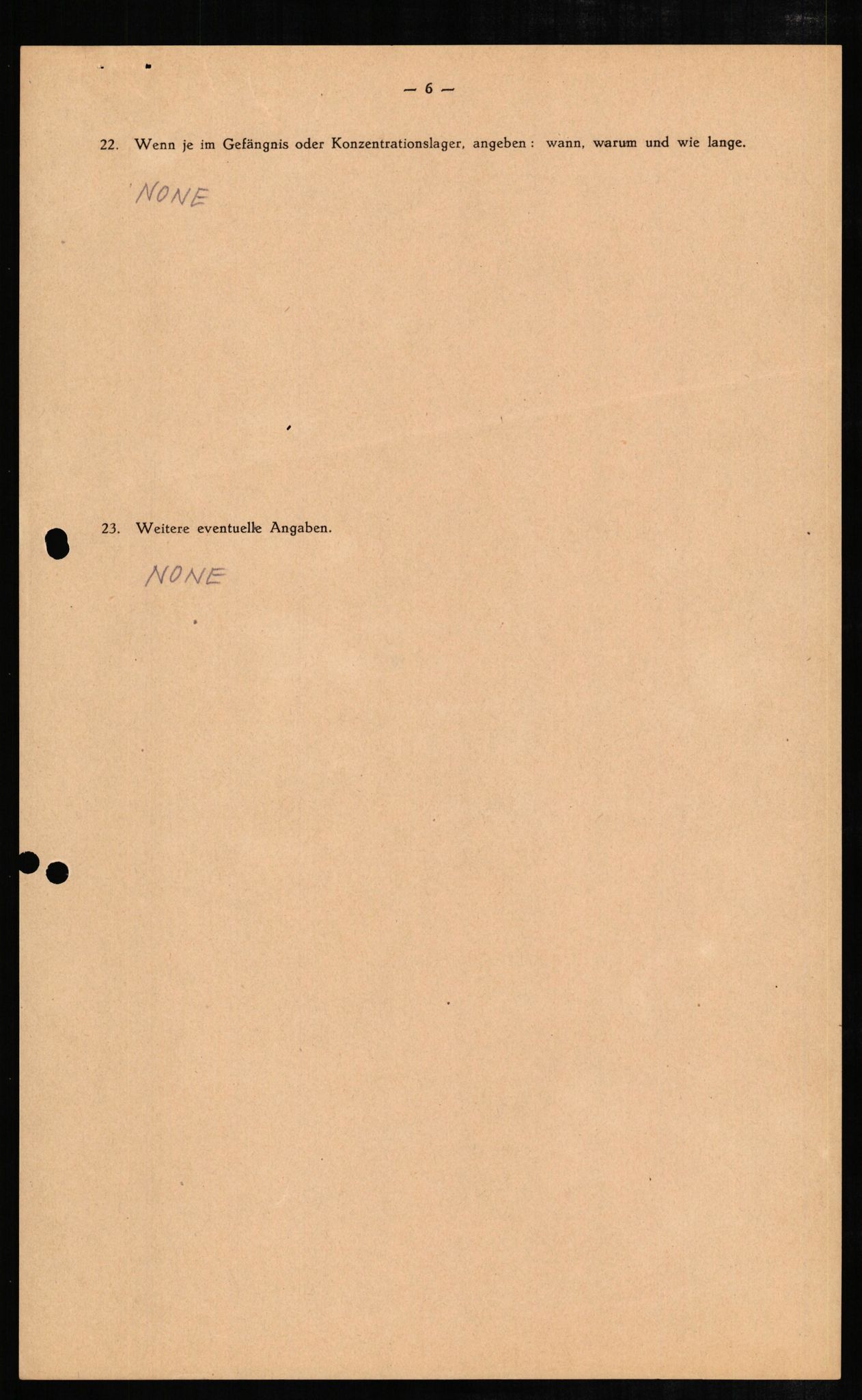 Forsvaret, Forsvarets overkommando II, RA/RAFA-3915/D/Db/L0007: CI Questionaires. Tyske okkupasjonsstyrker i Norge. Tyskere., 1945-1946, p. 46