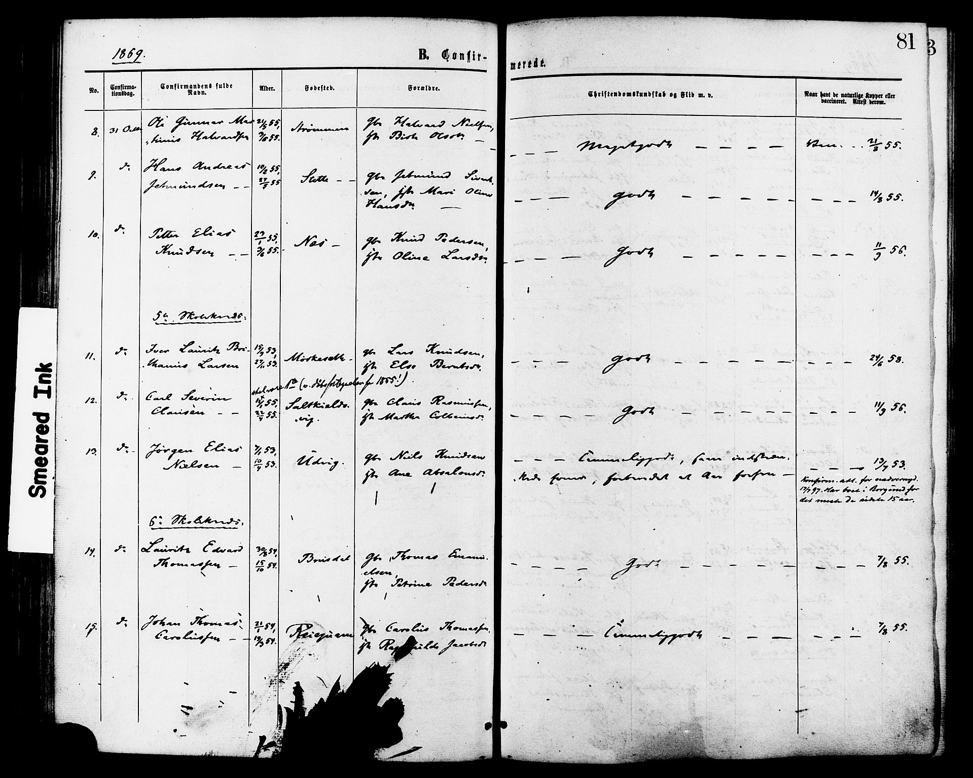 Ministerialprotokoller, klokkerbøker og fødselsregistre - Møre og Romsdal, AV/SAT-A-1454/524/L0355: Parish register (official) no. 524A07, 1864-1879, p. 81