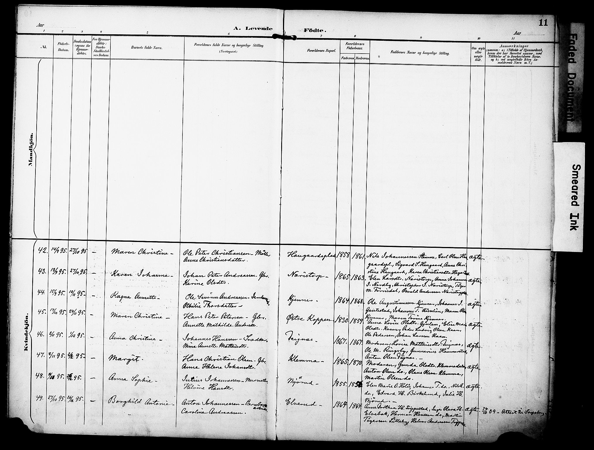 Rakkestad prestekontor Kirkebøker, AV/SAO-A-2008/F/Fa/L0013: Parish register (official) no. I 13, 1894-1908, p. 11