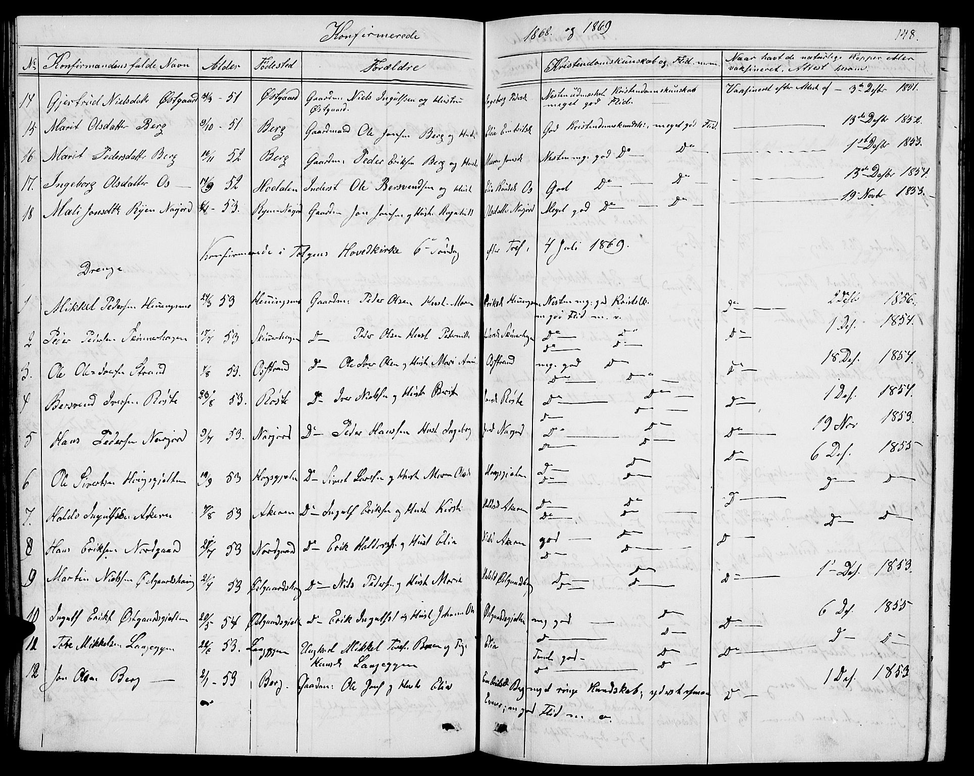 Tolga prestekontor, AV/SAH-PREST-062/L/L0004: Parish register (copy) no. 4, 1845-1887, p. 148