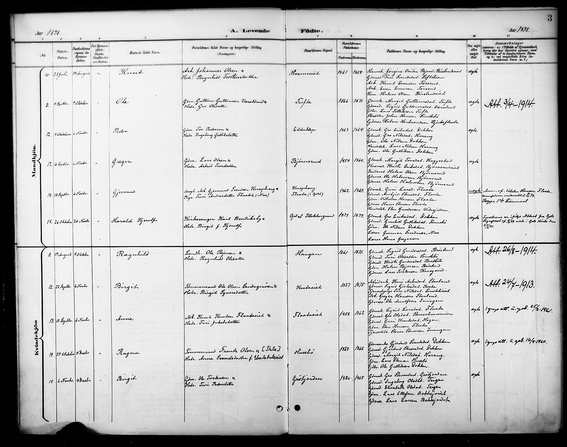 Nore kirkebøker, AV/SAKO-A-238/F/Fc/L0005: Parish register (official) no. III 5, 1898-1922, p. 3