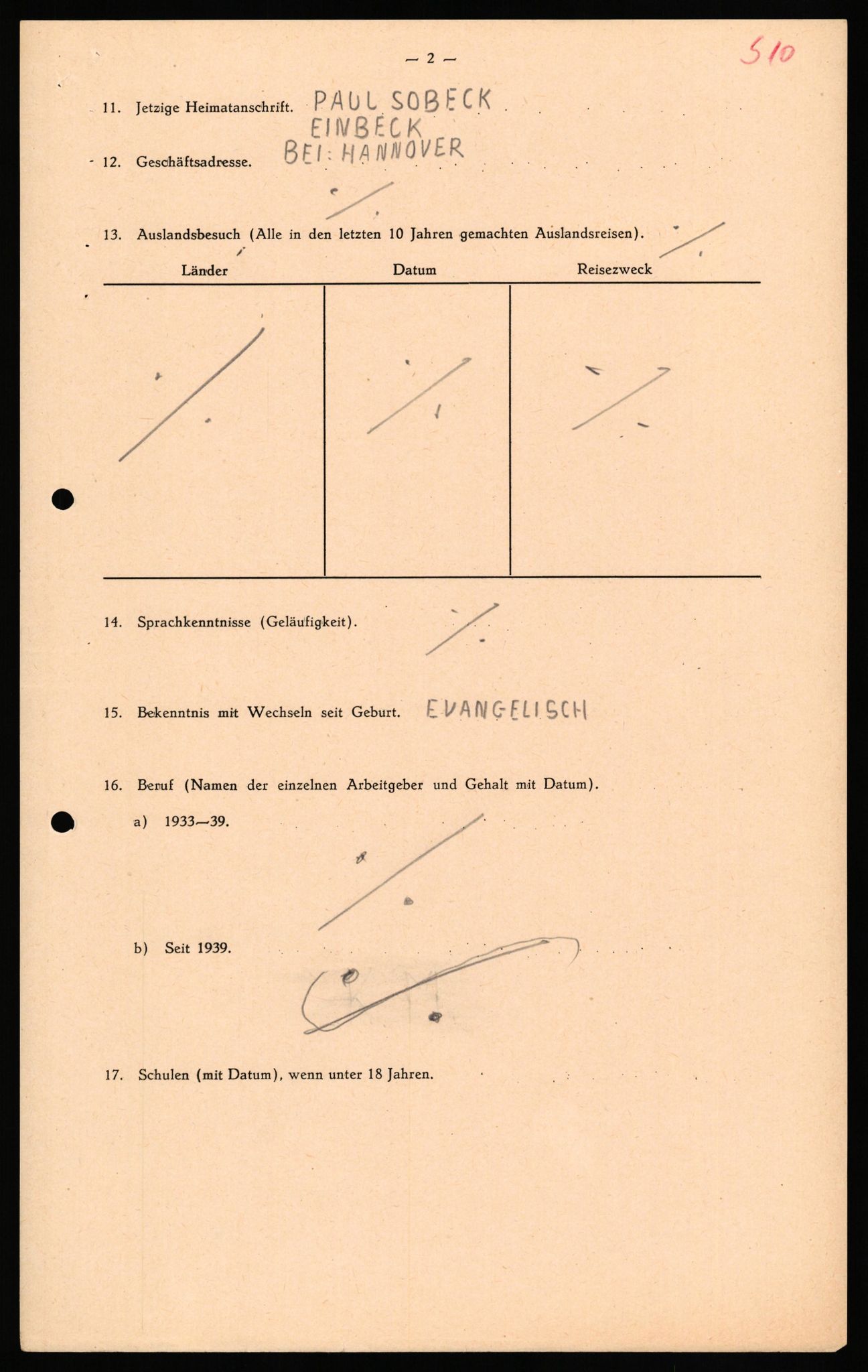 Forsvaret, Forsvarets overkommando II, AV/RA-RAFA-3915/D/Db/L0032: CI Questionaires. Tyske okkupasjonsstyrker i Norge. Tyskere., 1945-1946, p. 150