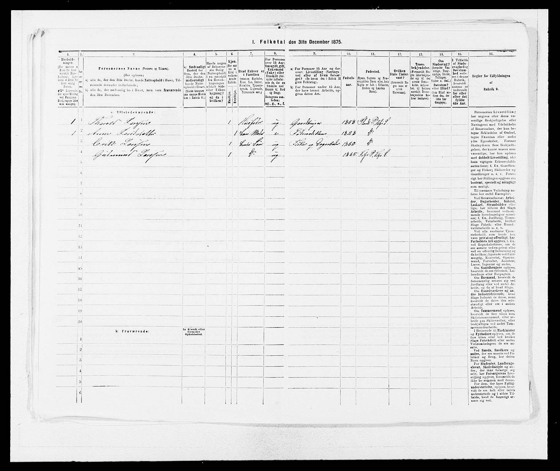 SAB, 1875 census for 1222P Fitjar, 1875, p. 584