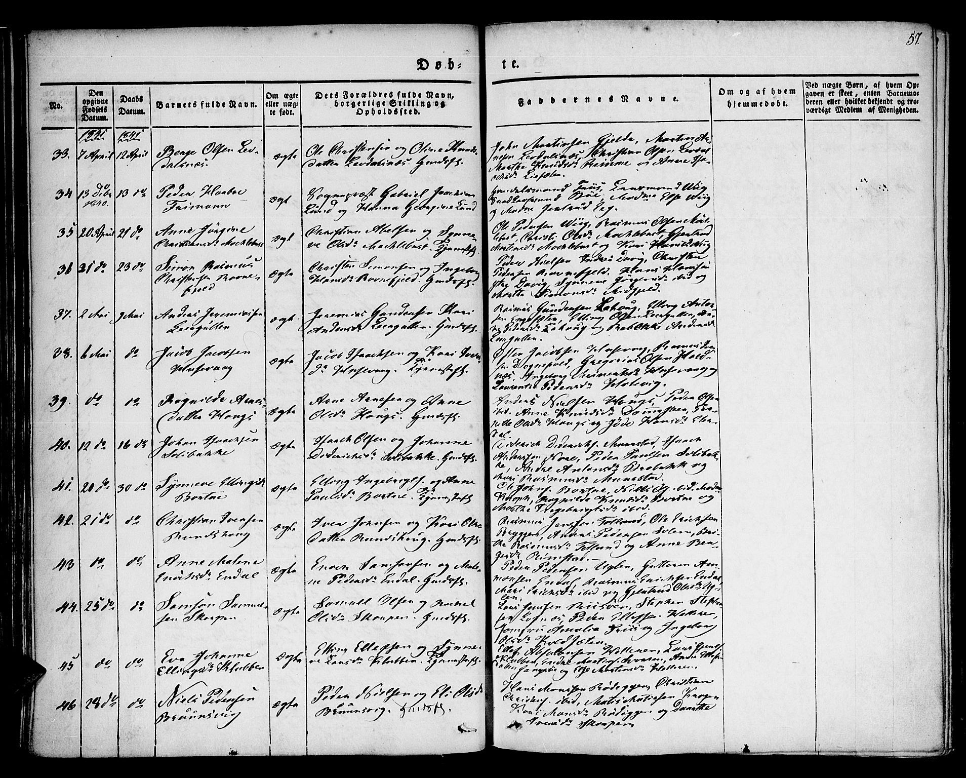 Davik sokneprestembete, SAB/A-79701/H/Haa/Haaa/L0004: Parish register (official) no. A 4, 1830-1849, p. 57