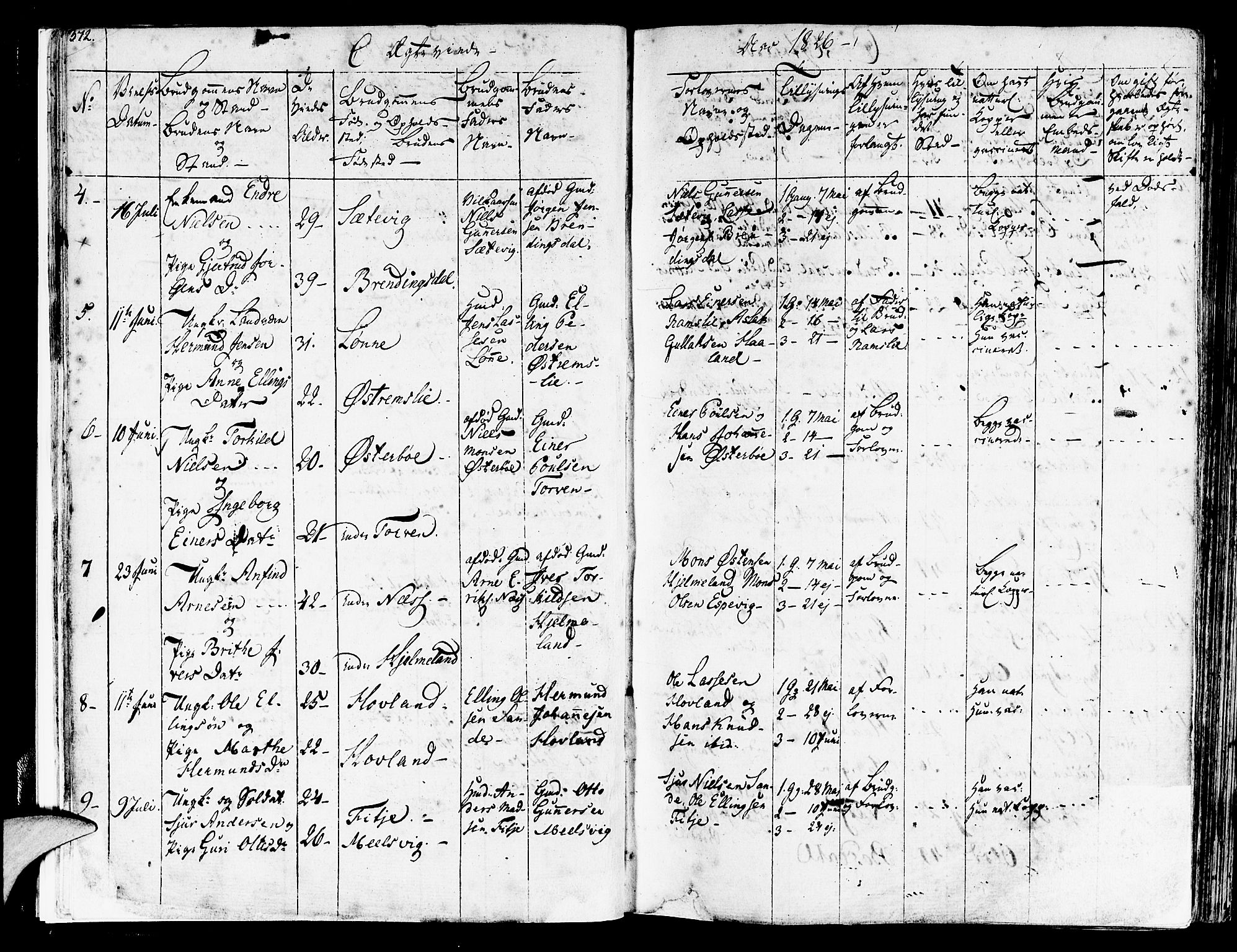 Lavik sokneprestembete, SAB/A-80901: Parish register (official) no. A 2II, 1821-1842, p. 372
