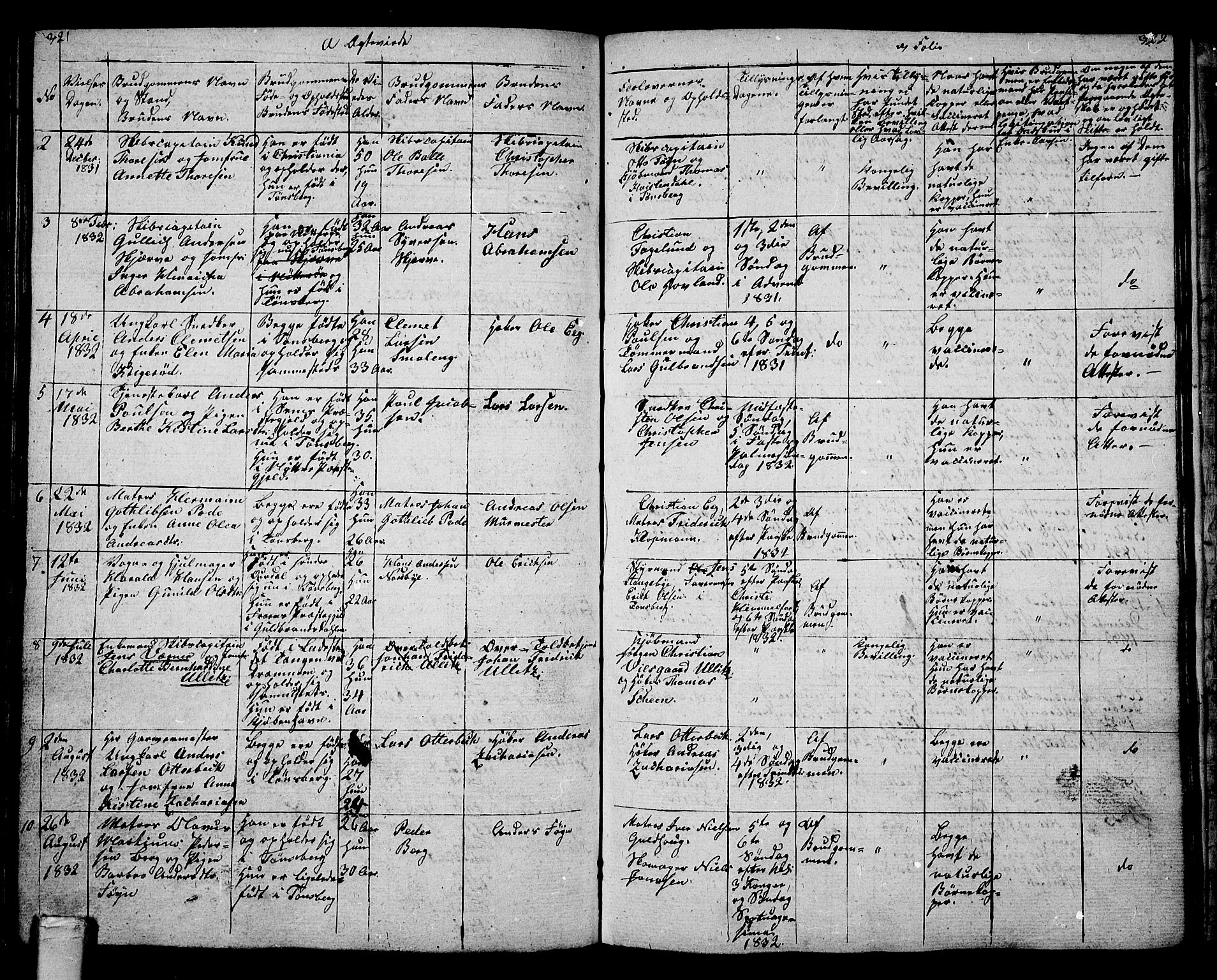 Tønsberg kirkebøker, AV/SAKO-A-330/G/Ga/L0002: Parish register (copy) no. 2, 1827-1854, p. 321-322