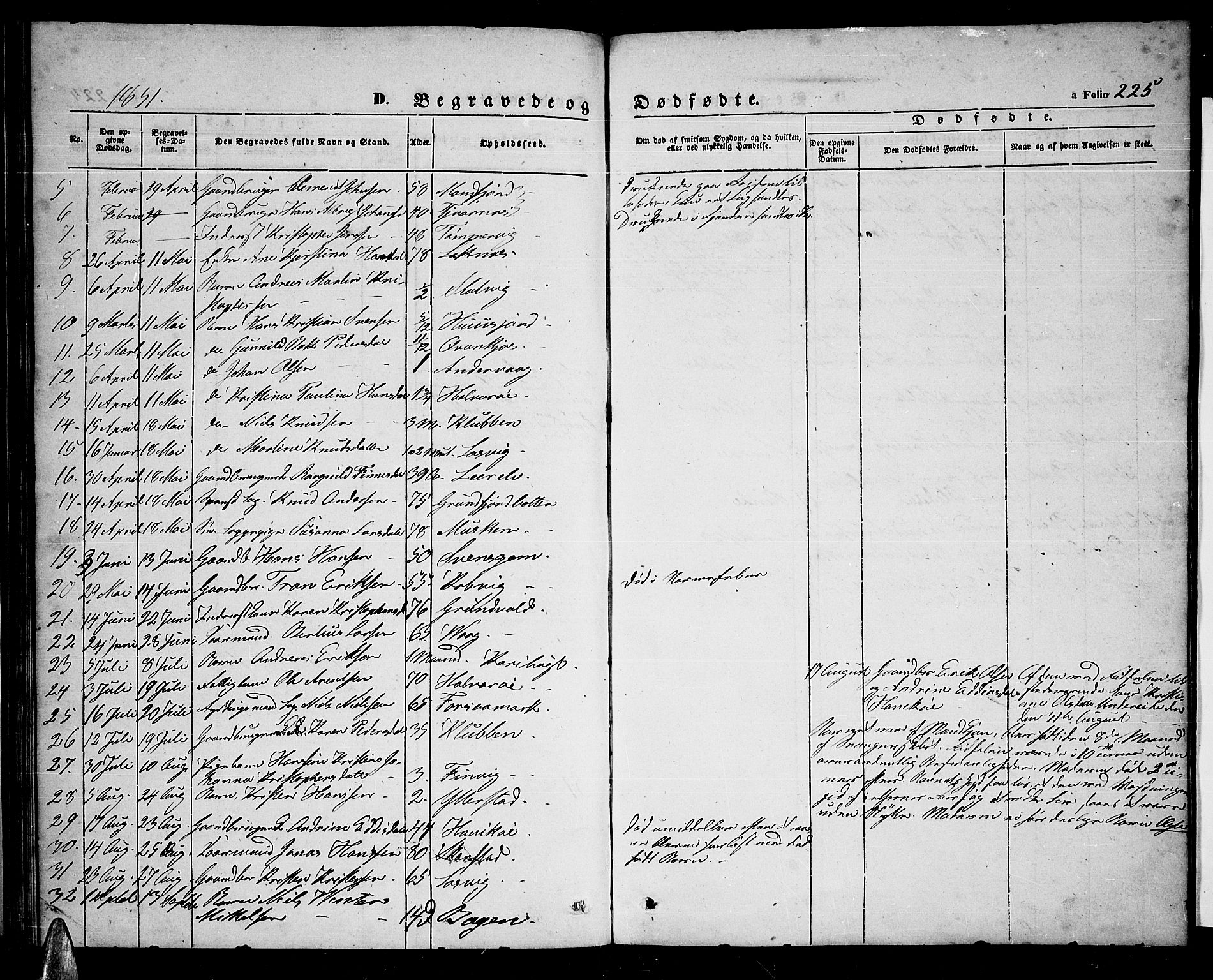 Ministerialprotokoller, klokkerbøker og fødselsregistre - Nordland, AV/SAT-A-1459/872/L1045: Parish register (copy) no. 872C01, 1840-1851, p. 225