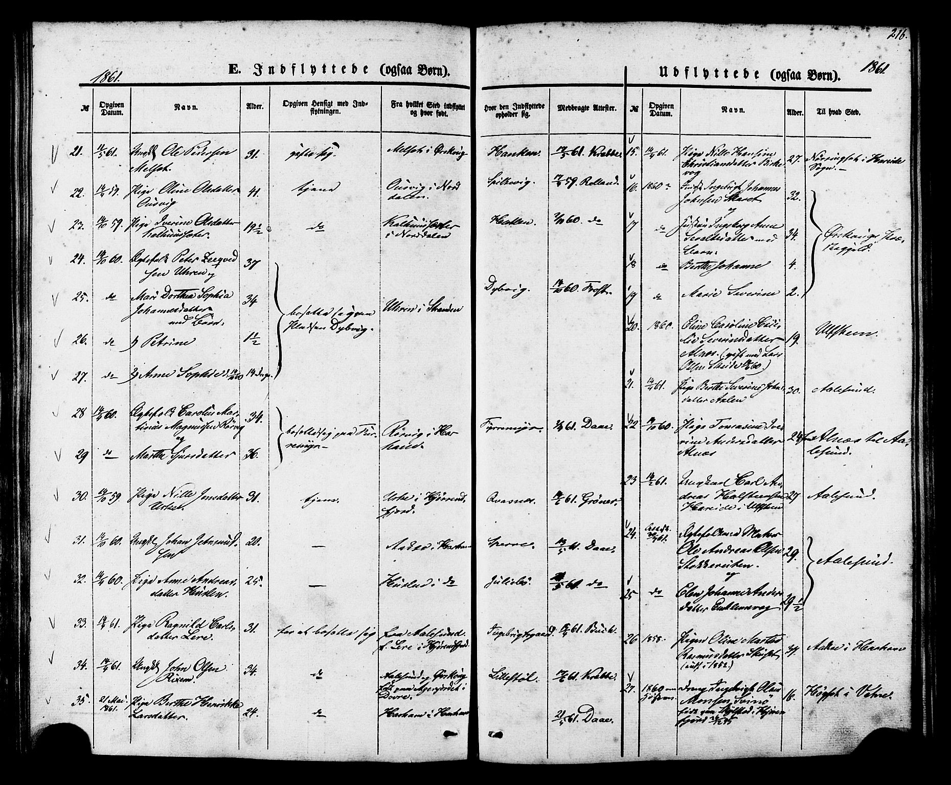 Ministerialprotokoller, klokkerbøker og fødselsregistre - Møre og Romsdal, AV/SAT-A-1454/528/L0398: Parish register (official) no. 528A09, 1858-1864, p. 216