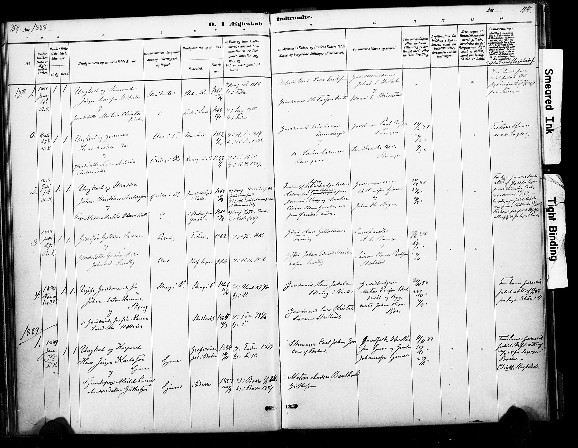 Ramnes kirkebøker, SAKO/A-314/F/Fb/L0001: Parish register (official) no. II 1, 1878-1894, p. 154-155