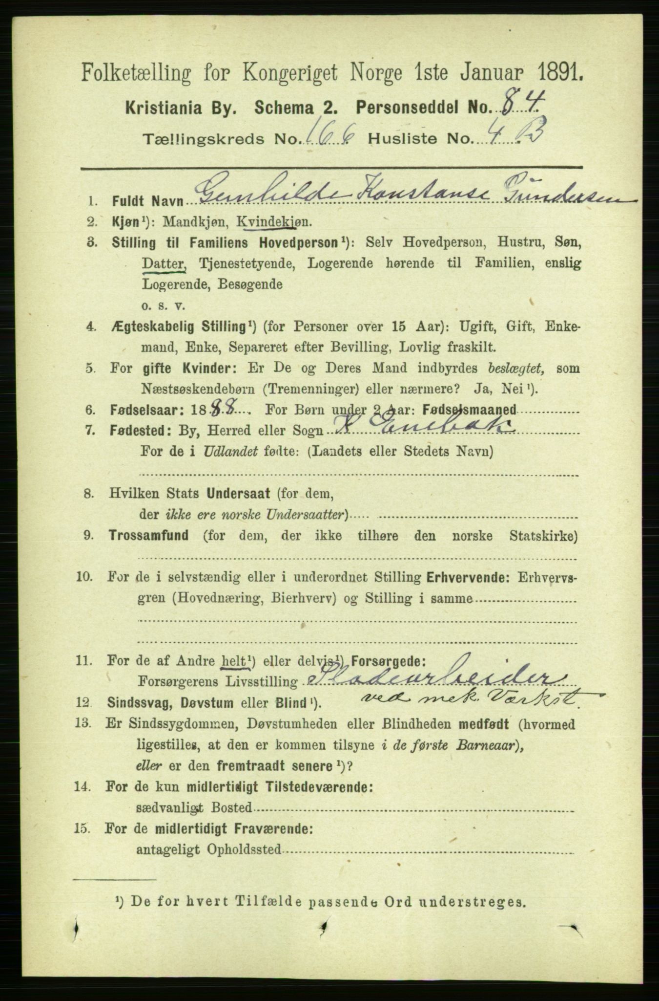 RA, 1891 census for 0301 Kristiania, 1891, p. 96536