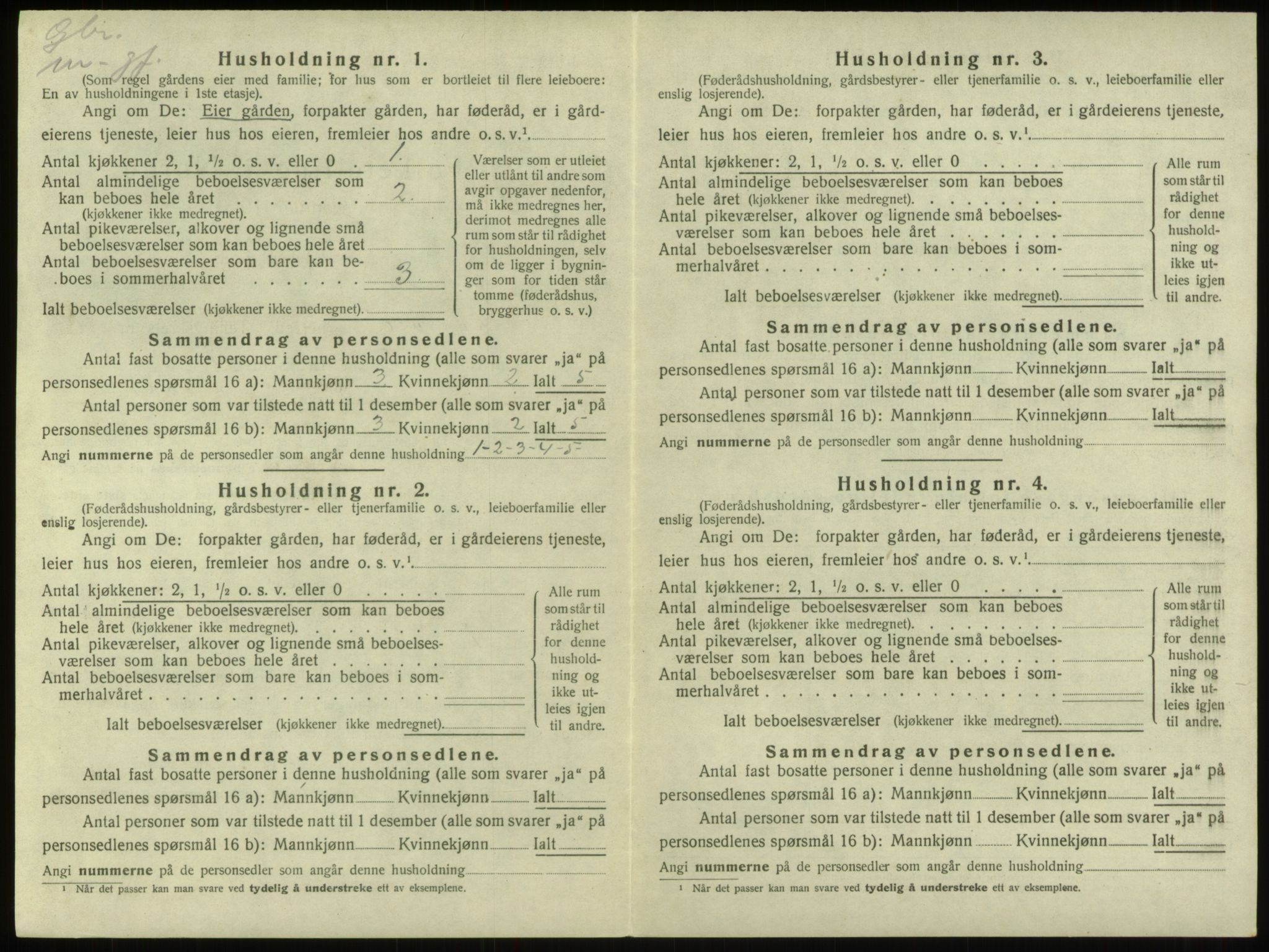 SAB, 1920 census for Innvik, 1920, p. 644