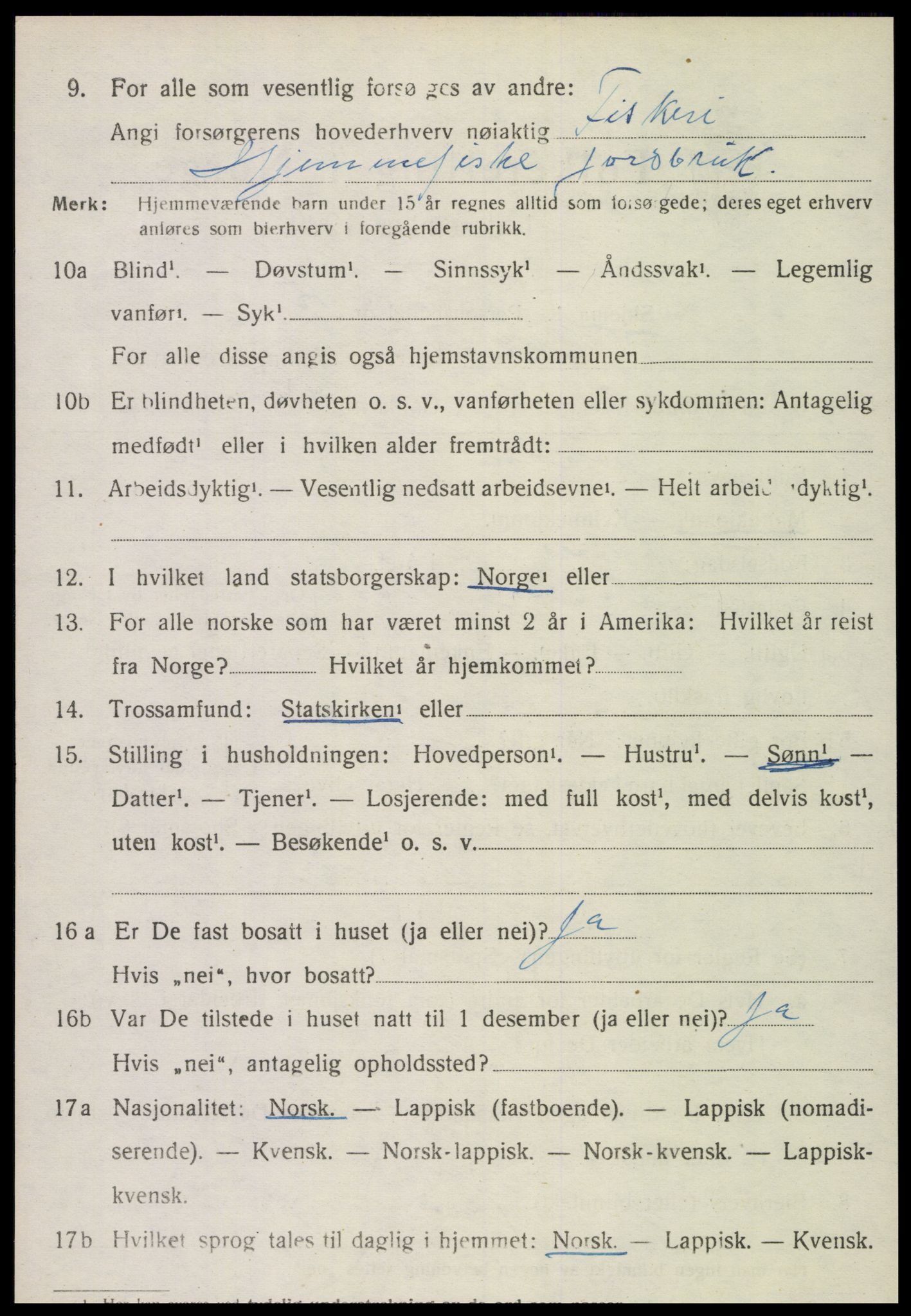 SAT, 1920 census for Vikna, 1920, p. 6674