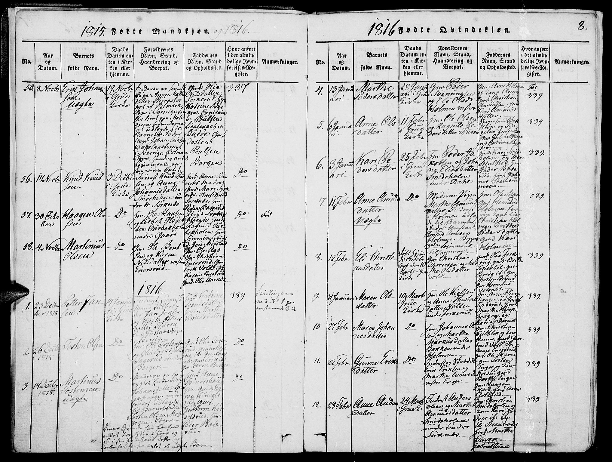 Grue prestekontor, AV/SAH-PREST-036/H/Ha/Hab/L0002: Parish register (copy) no. 2, 1815-1841, p. 8