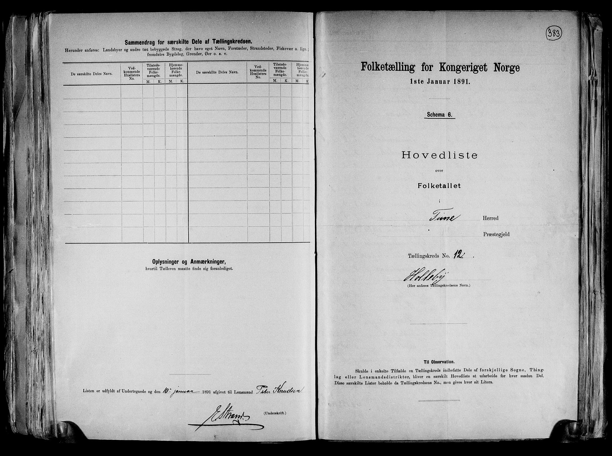 RA, 1891 census for 0130 Tune, 1891, p. 42