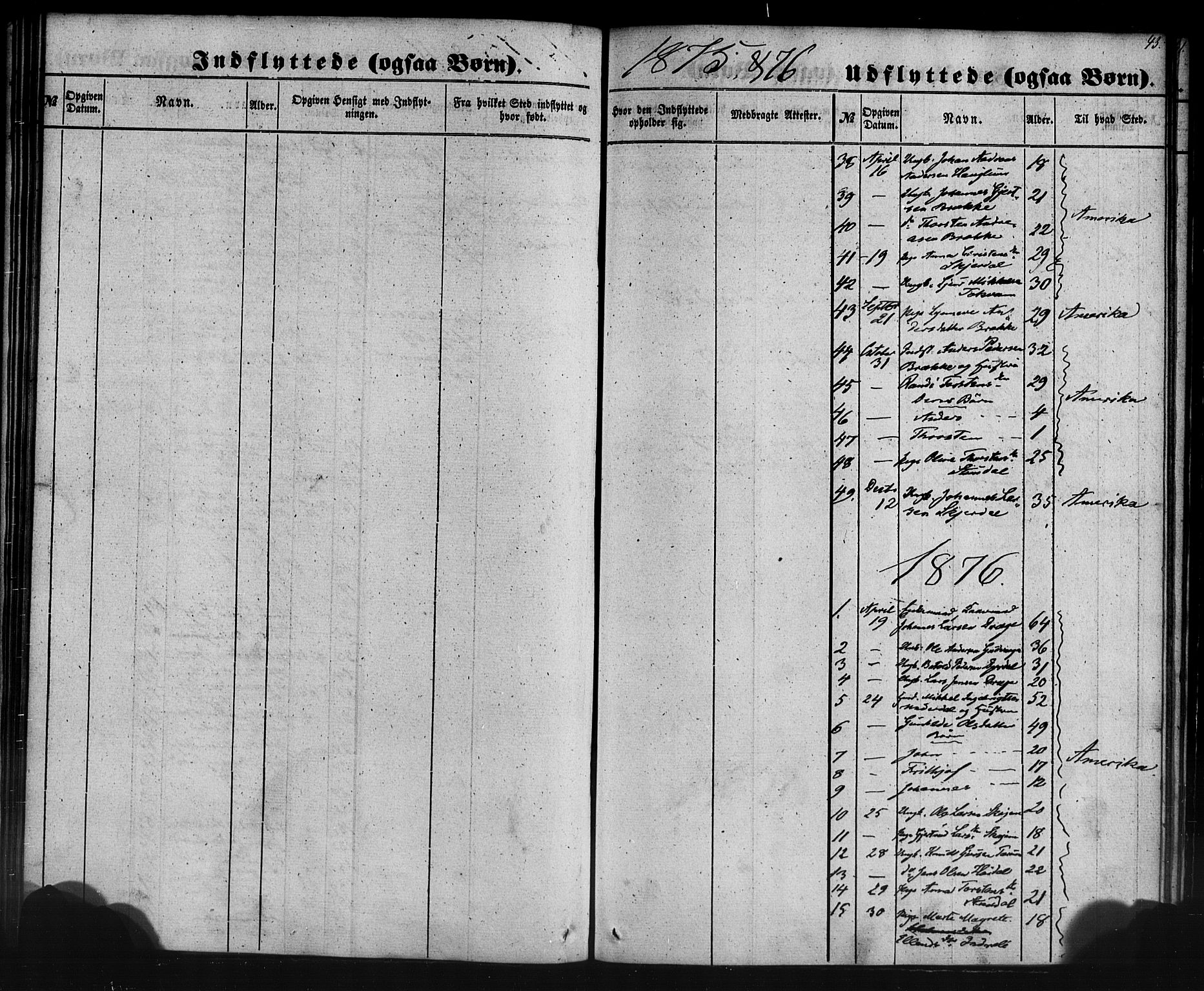 Aurland sokneprestembete, AV/SAB-A-99937/H/Ha/Haa/L0012: Parish register (official) no. A 12, 1858-1879, p. 43