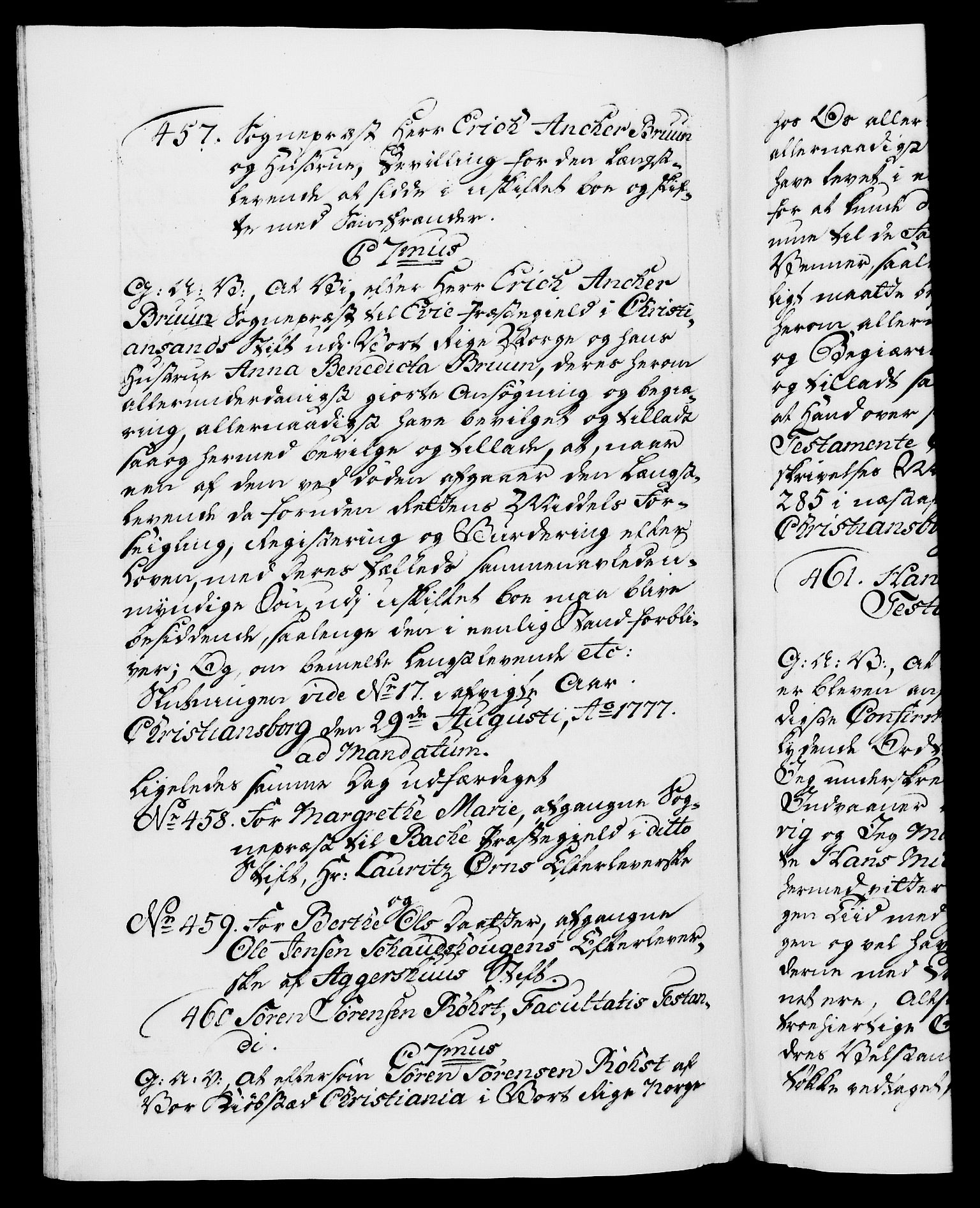 Danske Kanselli 1572-1799, AV/RA-EA-3023/F/Fc/Fca/Fcaa/L0047: Norske registre, 1776-1778, p. 582b