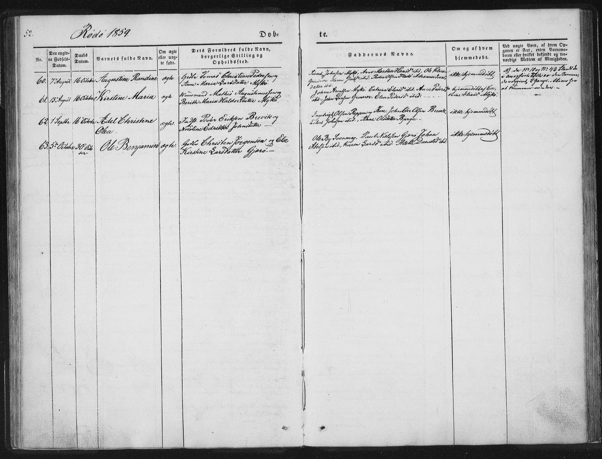 Ministerialprotokoller, klokkerbøker og fødselsregistre - Nordland, AV/SAT-A-1459/841/L0602: Parish register (official) no. 841A08 /1, 1845-1859, p. 52