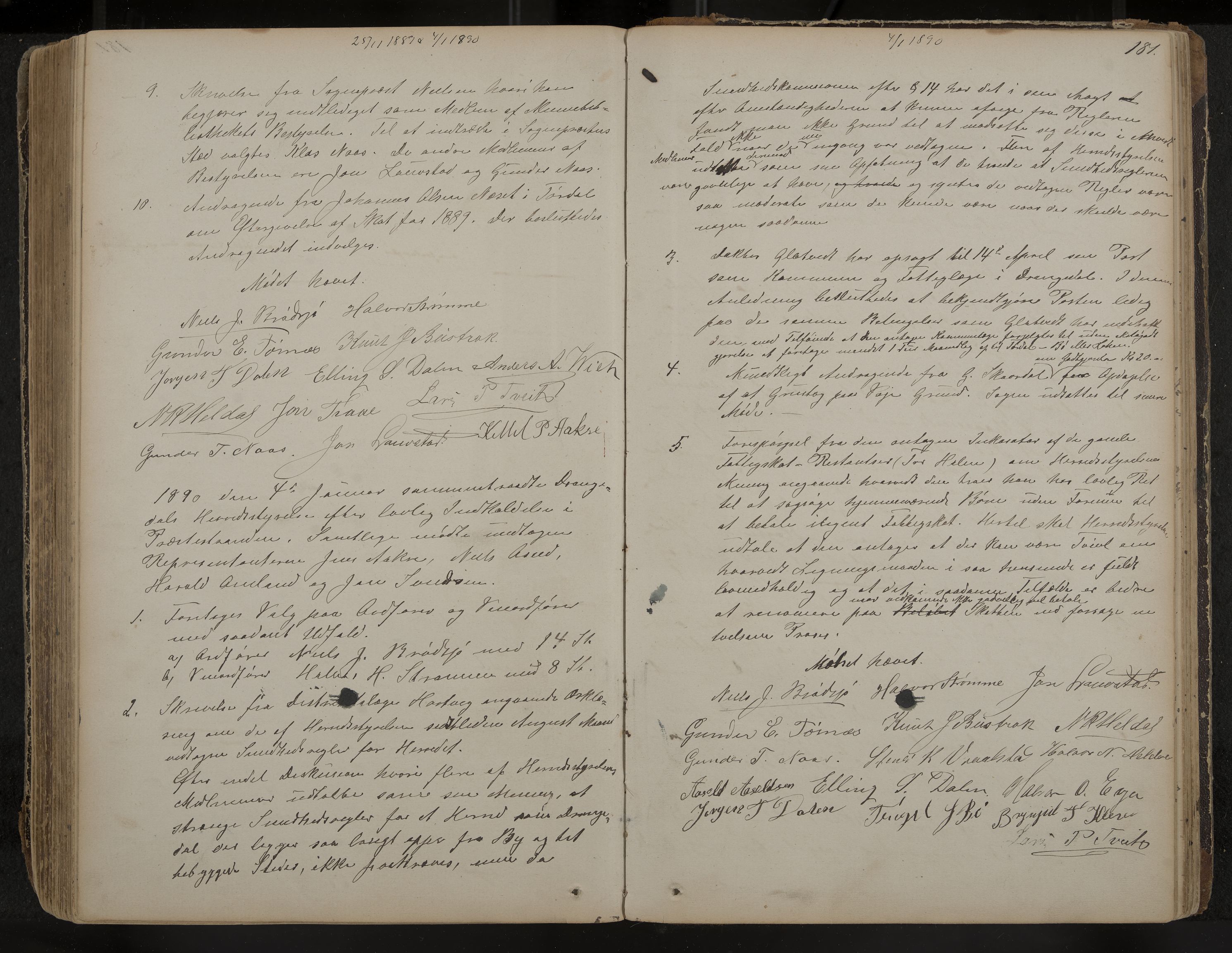 Drangedal formannskap og sentraladministrasjon, IKAK/0817021/A/L0002: Møtebok, 1870-1892, p. 181