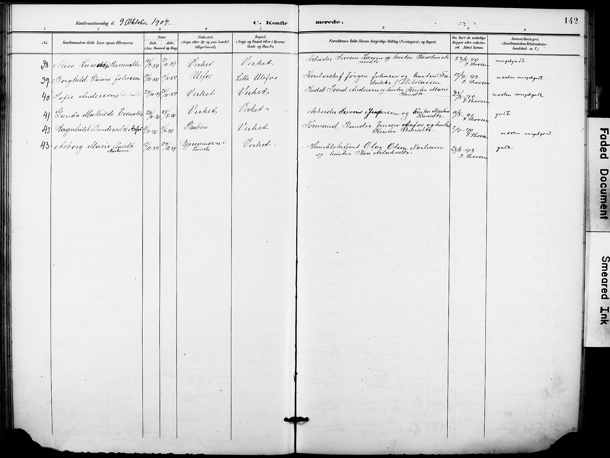 Holla kirkebøker, SAKO/A-272/F/Fa/L0010: Parish register (official) no. 10, 1897-1907, p. 142