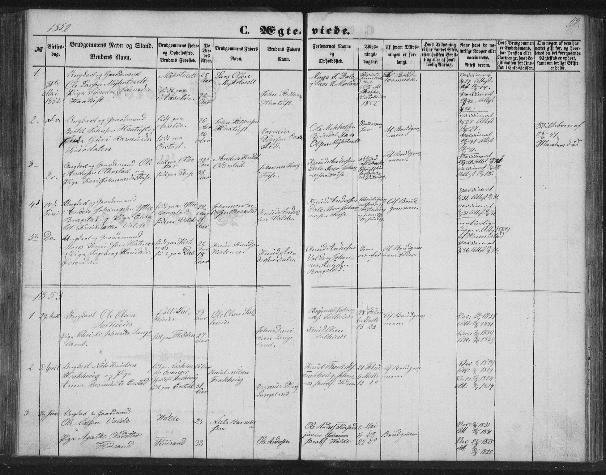 Alversund Sokneprestembete, SAB/A-73901/H/Ha/Hab: Parish register (copy) no. C 1, 1851-1866, p. 100