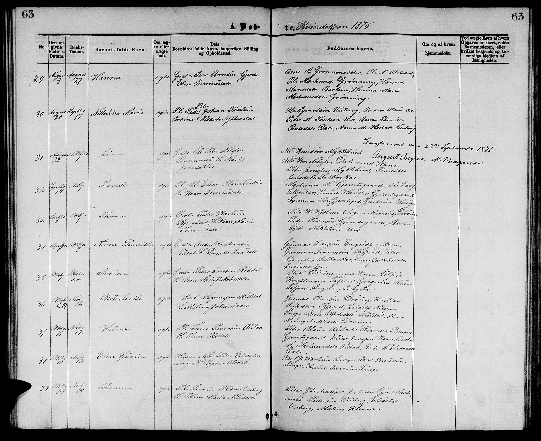 Ministerialprotokoller, klokkerbøker og fødselsregistre - Møre og Romsdal, SAT/A-1454/519/L0262: Parish register (copy) no. 519C03, 1866-1884, p. 63