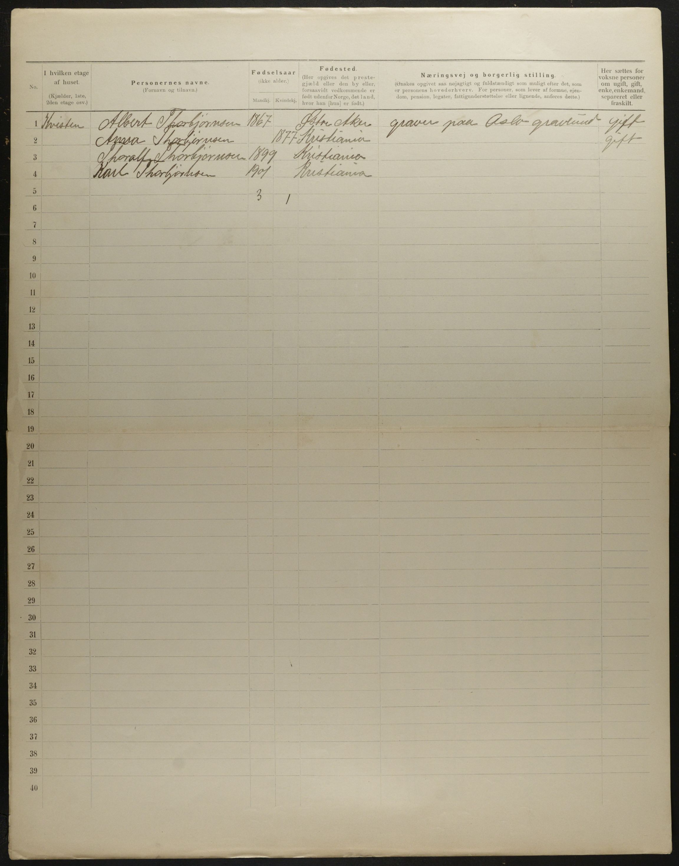 OBA, Municipal Census 1901 for Kristiania, 1901, p. 6112