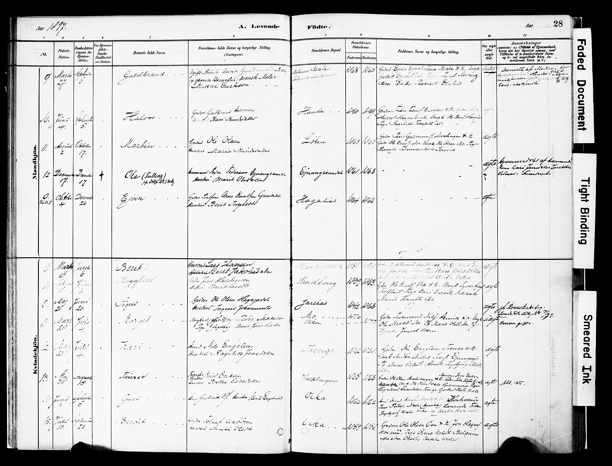 Vestre Slidre prestekontor, SAH/PREST-136/H/Ha/Haa/L0004: Parish register (official) no. 4, 1881-1911, p. 28