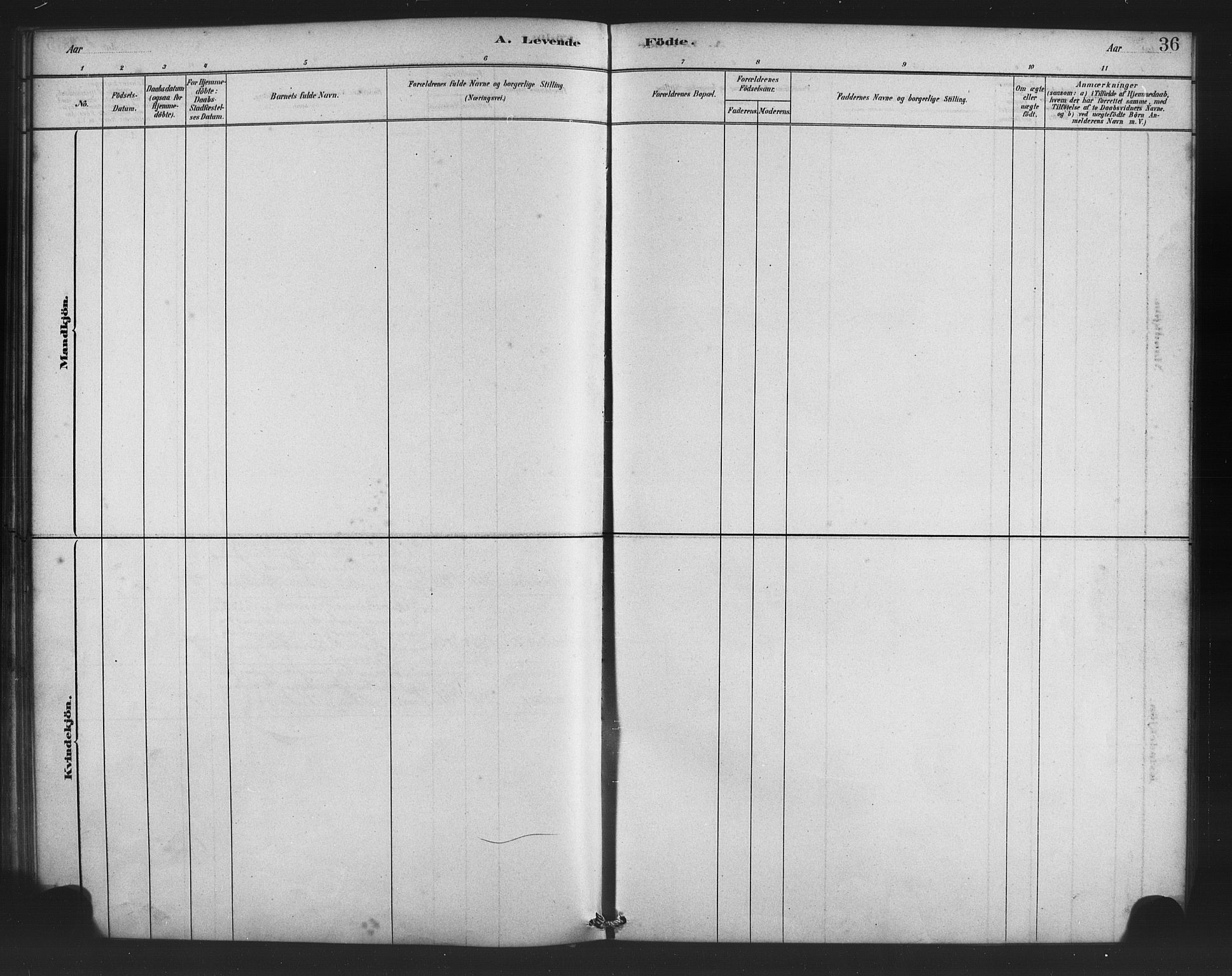 Finnås sokneprestembete, SAB/A-99925/H/Ha/Haa/Haad/L0001: Parish register (official) no. D 1, 1880-1894, p. 36