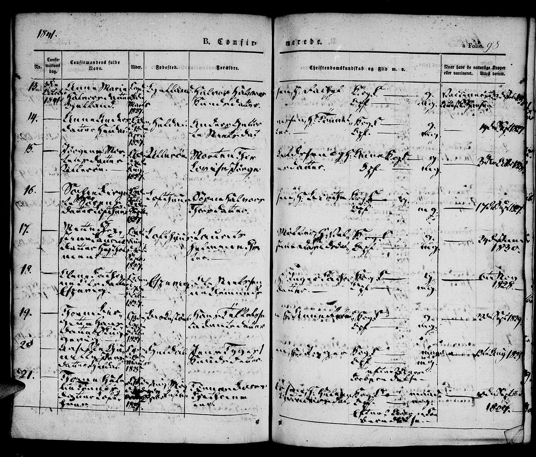 Vestre Moland sokneprestkontor, AV/SAK-1111-0046/F/Fa/Fab/L0005: Parish register (official) no. A 5, 1841-1849, p. 98