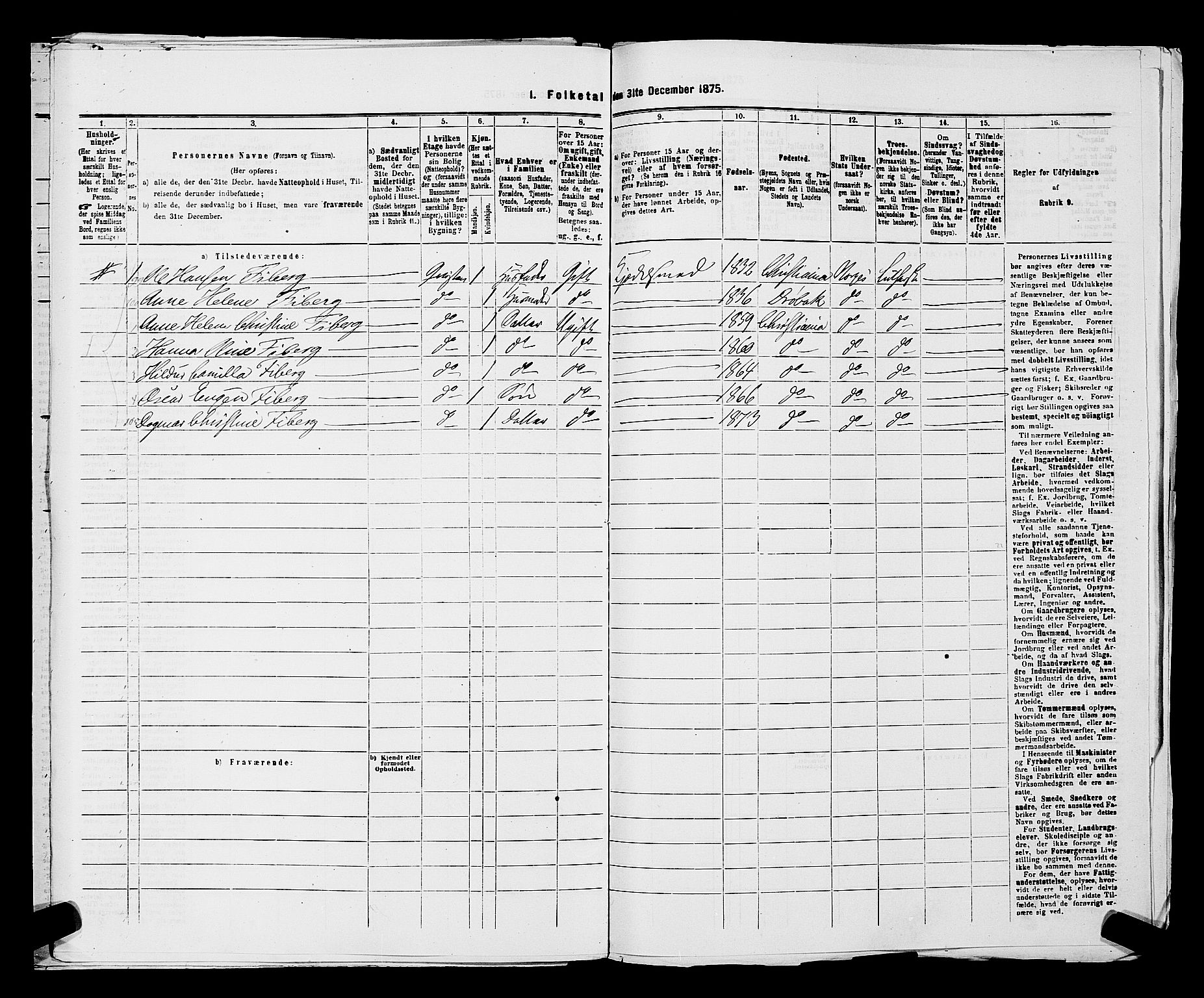 RA, 1875 census for 0301 Kristiania, 1875, p. 2758