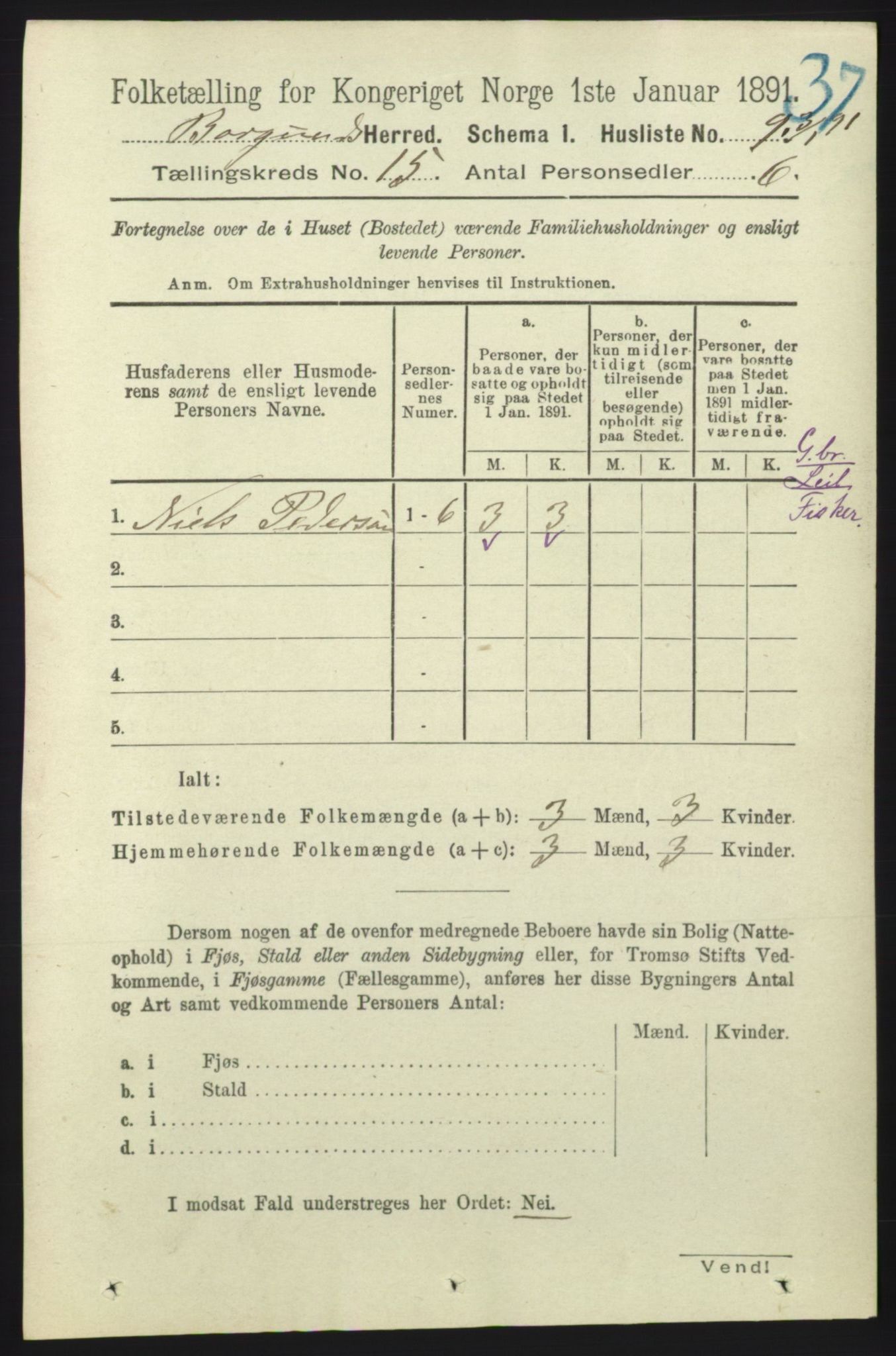 RA, 1891 census for 1531 Borgund, 1891, p. 4449