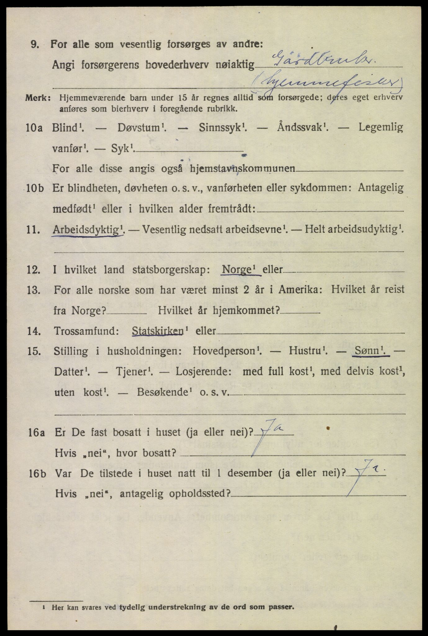 SAK, 1920 census for Spind, 1920, p. 2196