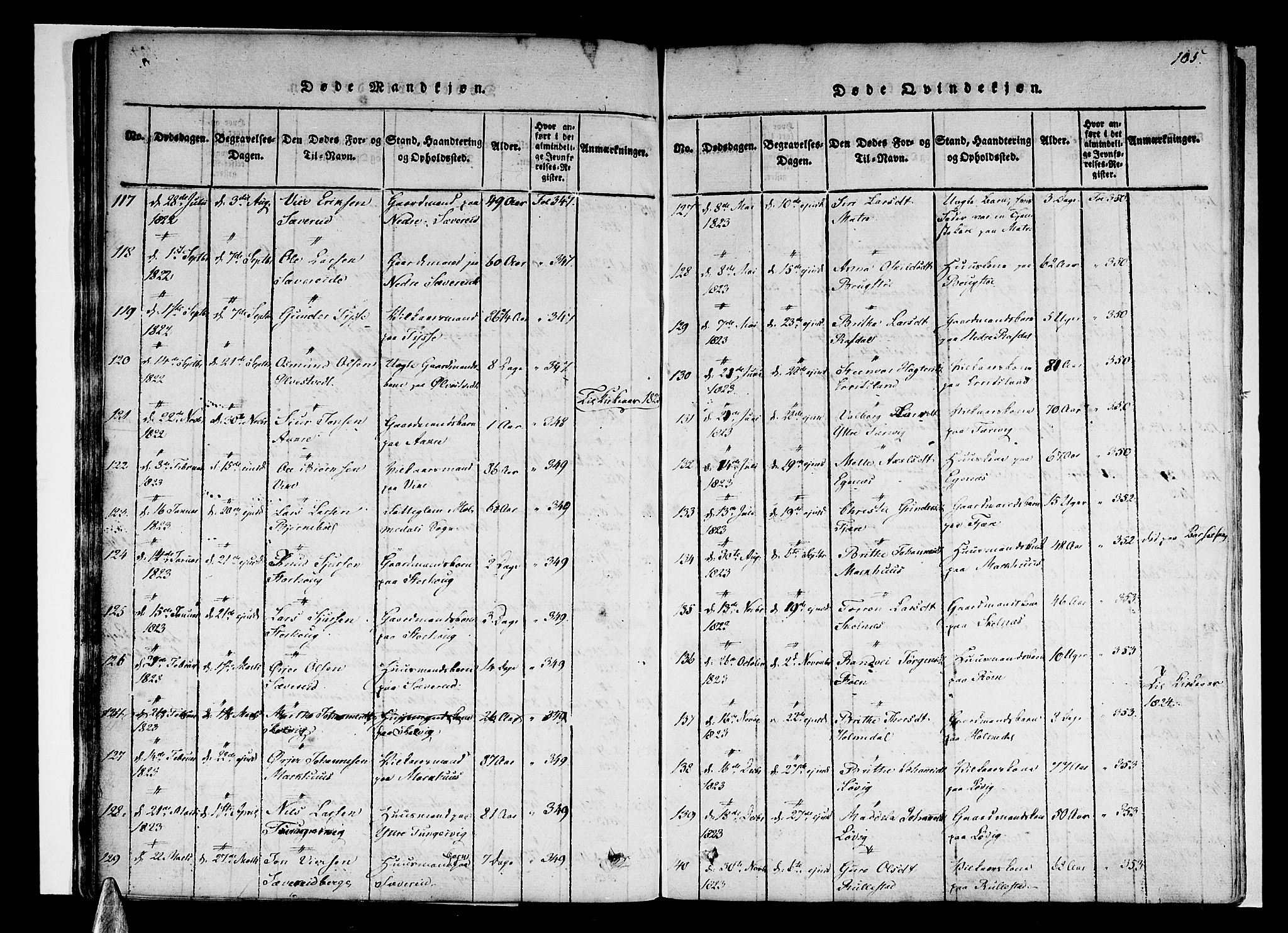 Skånevik sokneprestembete, SAB/A-77801/H/Haa: Parish register (official) no. A 3, 1815-1828, p. 105