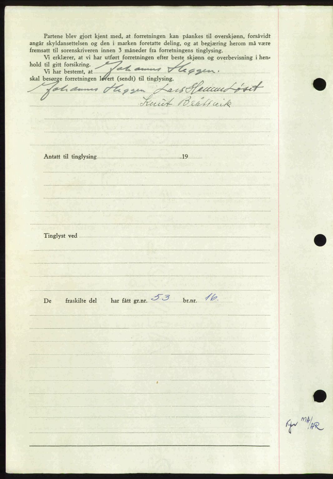 Nordmøre sorenskriveri, AV/SAT-A-4132/1/2/2Ca: Mortgage book no. A112, 1949-1949, Diary no: : 3157/1949