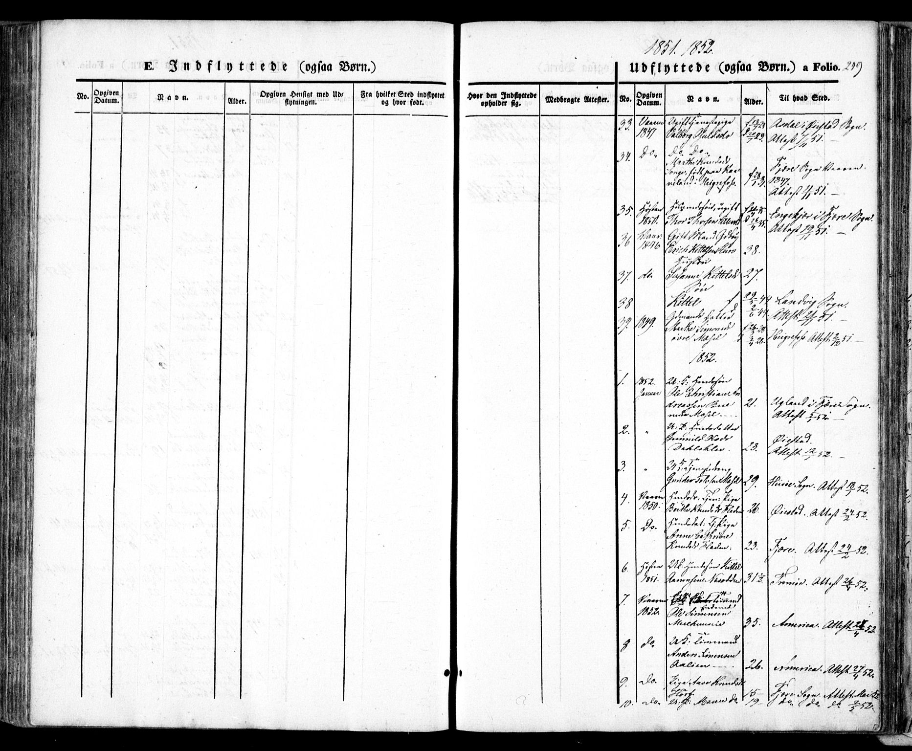 Froland sokneprestkontor, SAK/1111-0013/F/Fa/L0002: Parish register (official) no. A 2, 1845-1863, p. 249