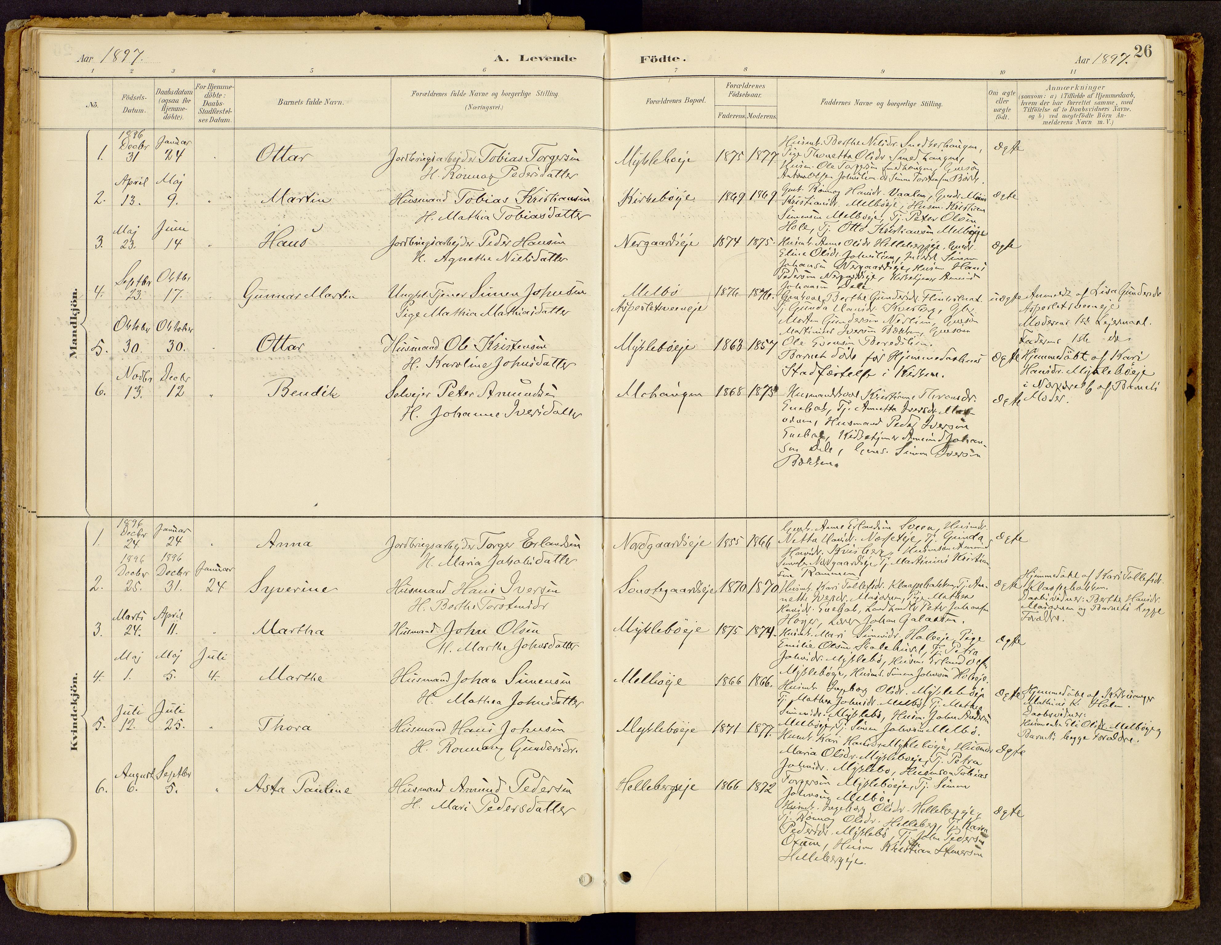 Vestre Gausdal prestekontor, SAH/PREST-094/H/Ha/Haa/L0002: Parish register (official) no. 2, 1887-1918, p. 26