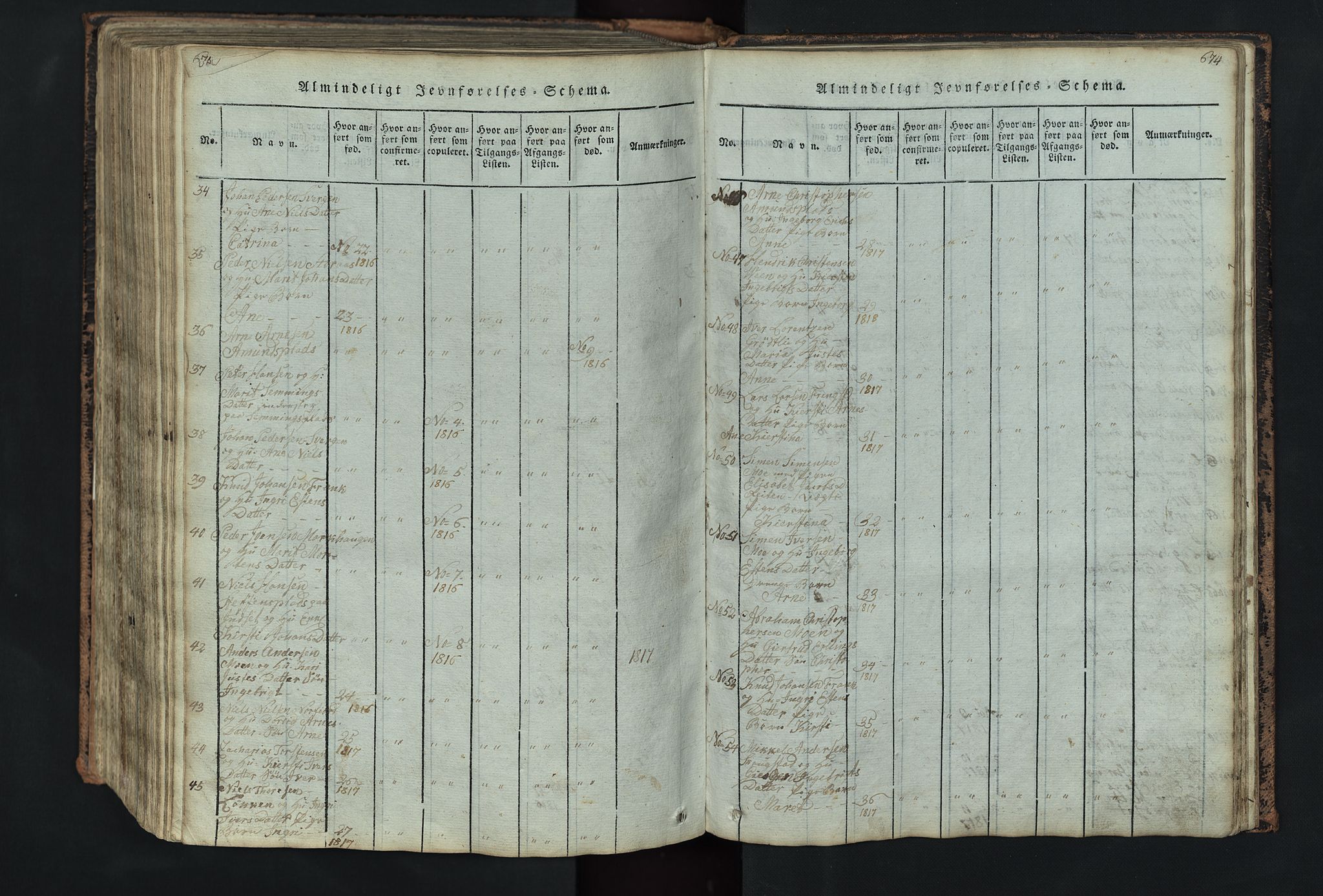 Kvikne prestekontor, AV/SAH-PREST-064/H/Ha/Hab/L0001: Parish register (copy) no. 1, 1815-1895, p. 673-674