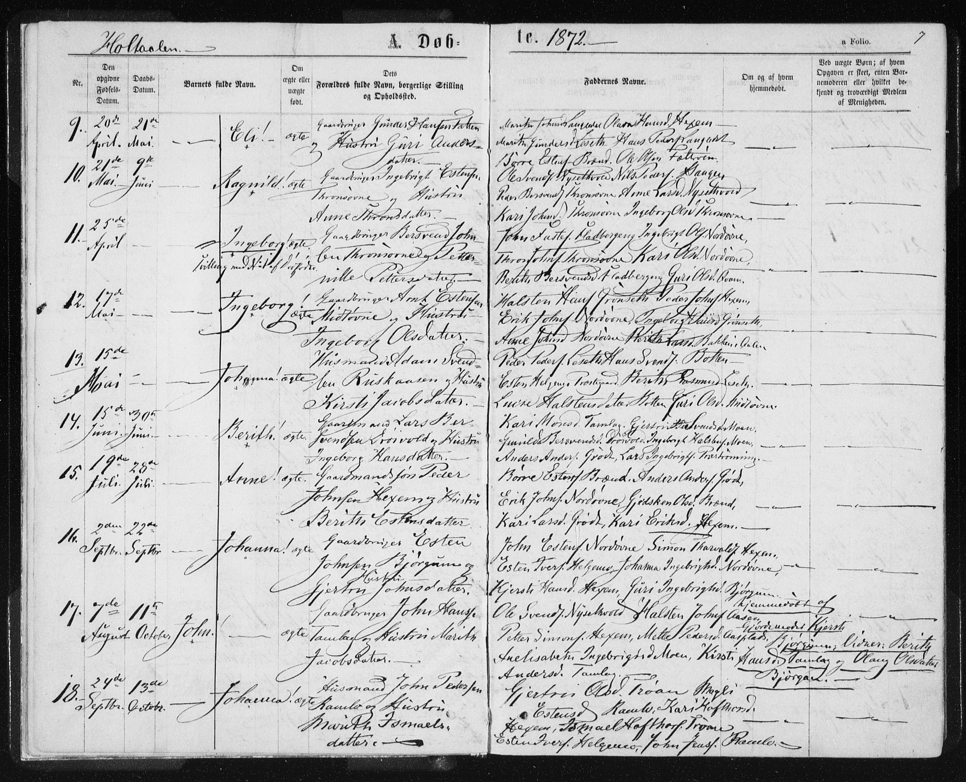 Ministerialprotokoller, klokkerbøker og fødselsregistre - Sør-Trøndelag, SAT/A-1456/685/L0969: Parish register (official) no. 685A08 /1, 1870-1878, p. 7