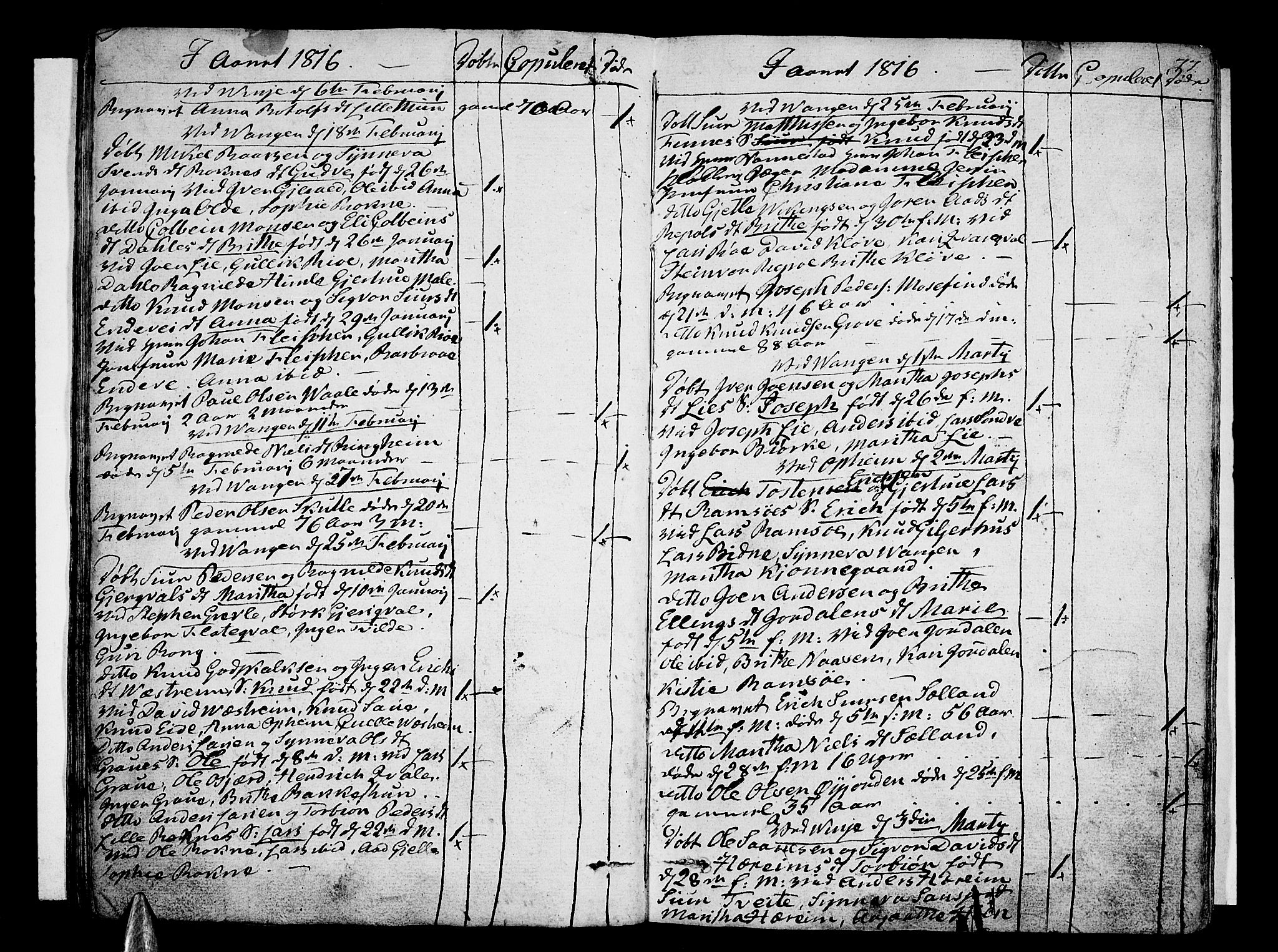 Voss sokneprestembete, SAB/A-79001/H/Haa: Parish register (official) no. A 10, 1810-1821, p. 77