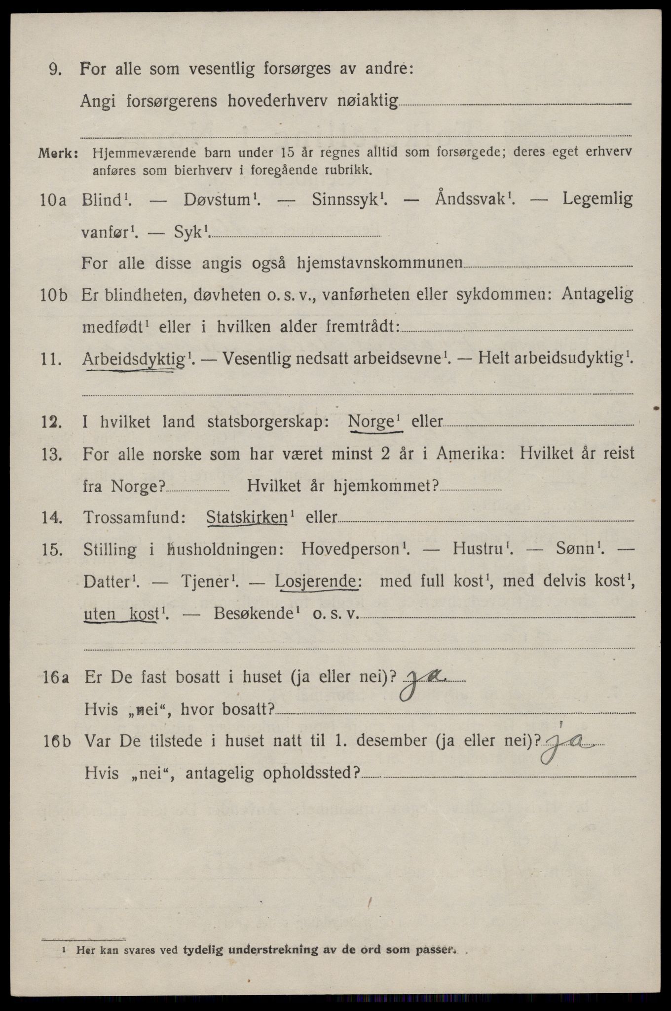 SAST, 1920 census for Torvastad, 1920, p. 4981