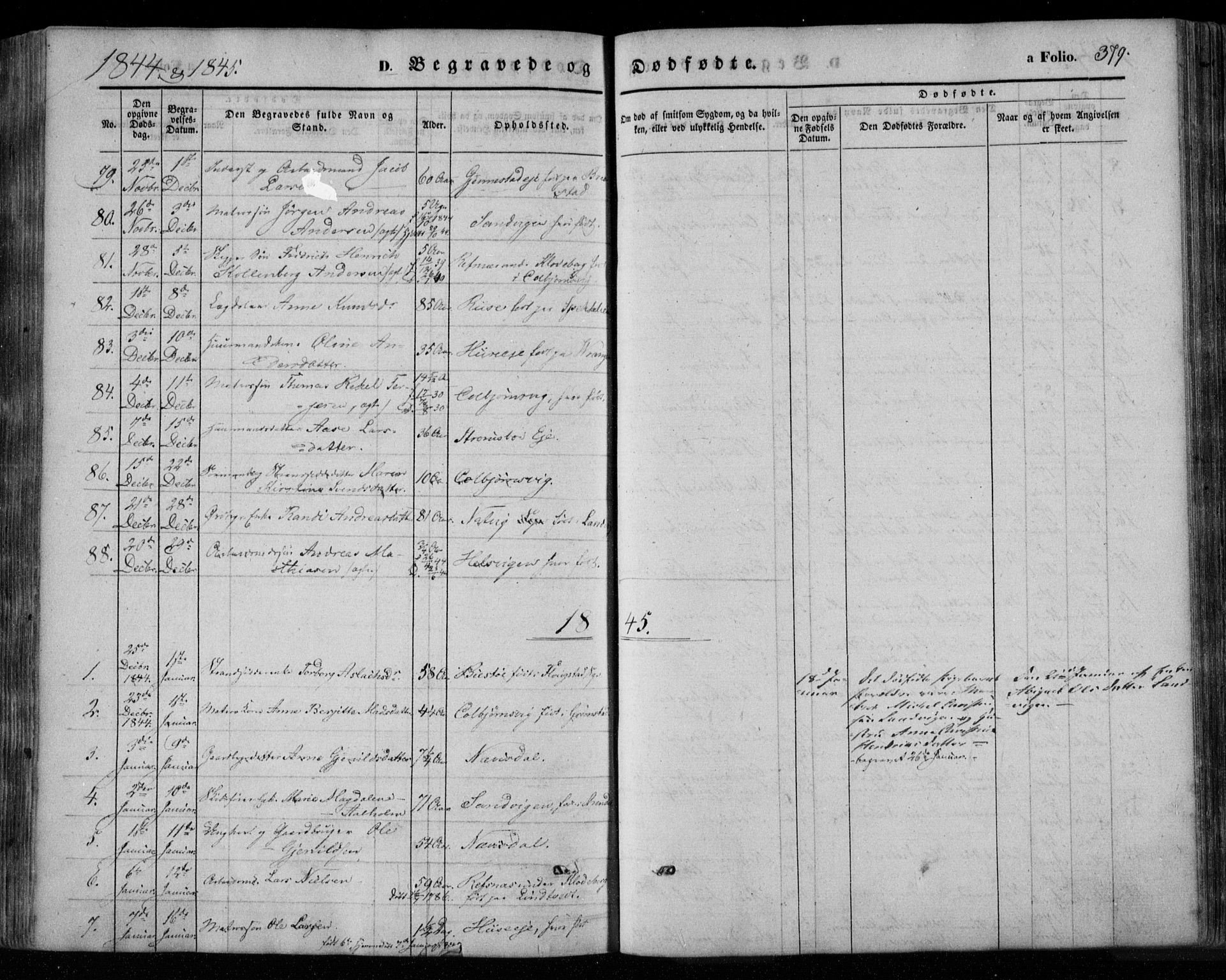 Øyestad sokneprestkontor, SAK/1111-0049/F/Fa/L0014: Parish register (official) no. A 14, 1843-1856, p. 379