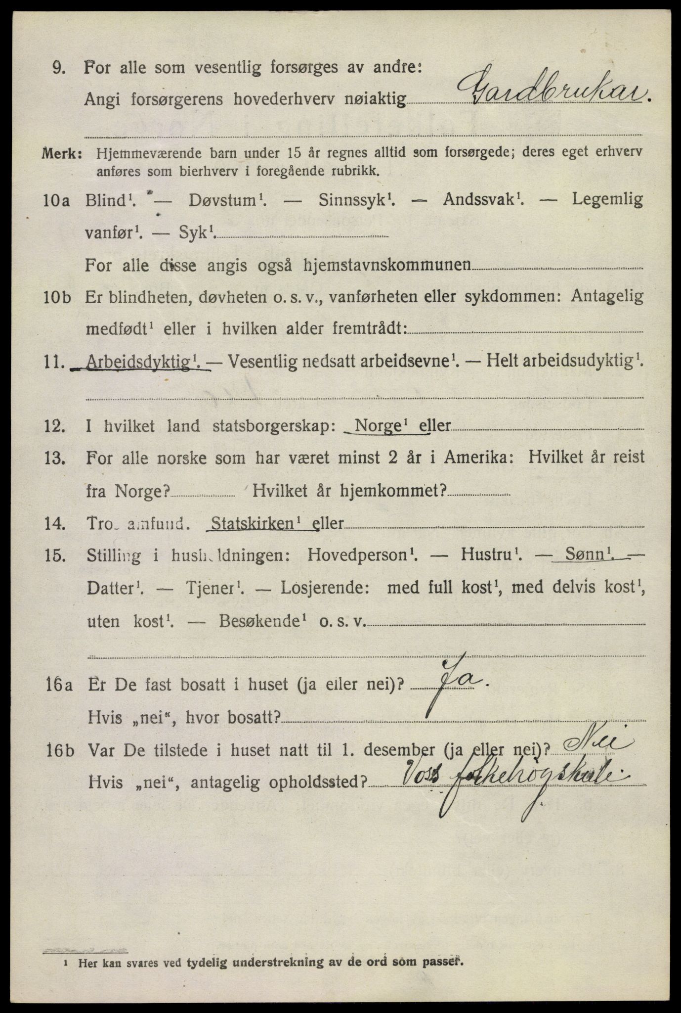 SAKO, 1920 census for Bø (Telemark), 1920, p. 7037