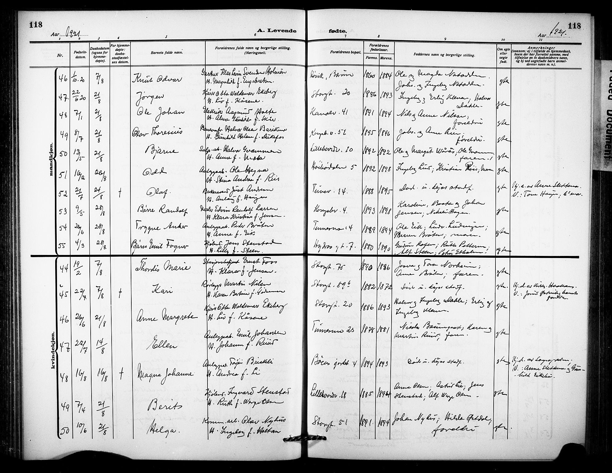 Notodden kirkebøker, AV/SAKO-A-290/G/Ga/L0001: Parish register (copy) no. 1, 1912-1923, p. 118