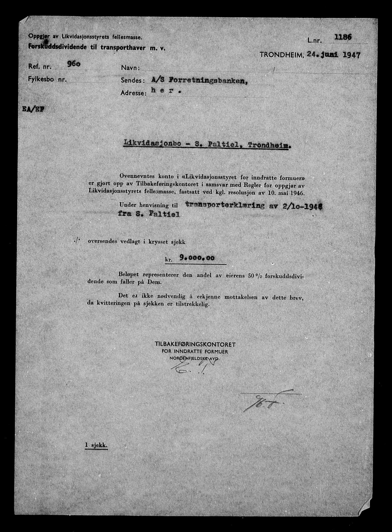 Justisdepartementet, Tilbakeføringskontoret for inndratte formuer, AV/RA-S-1564/H/Hc/Hca/L0906: --, 1945-1947, p. 360