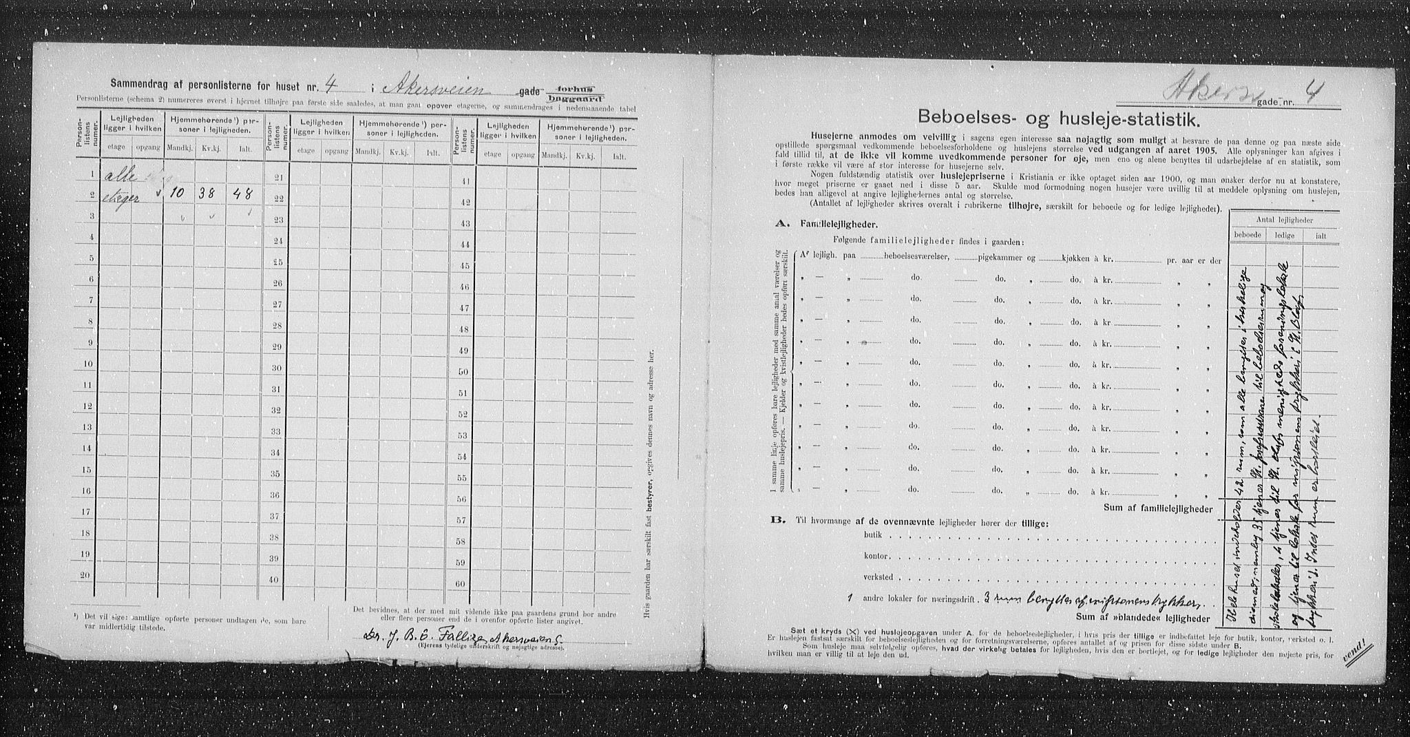 OBA, Municipal Census 1905 for Kristiania, 1905, p. 457