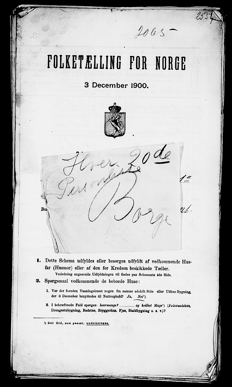 SAO, 1900 census for Borge, 1900, p. 33